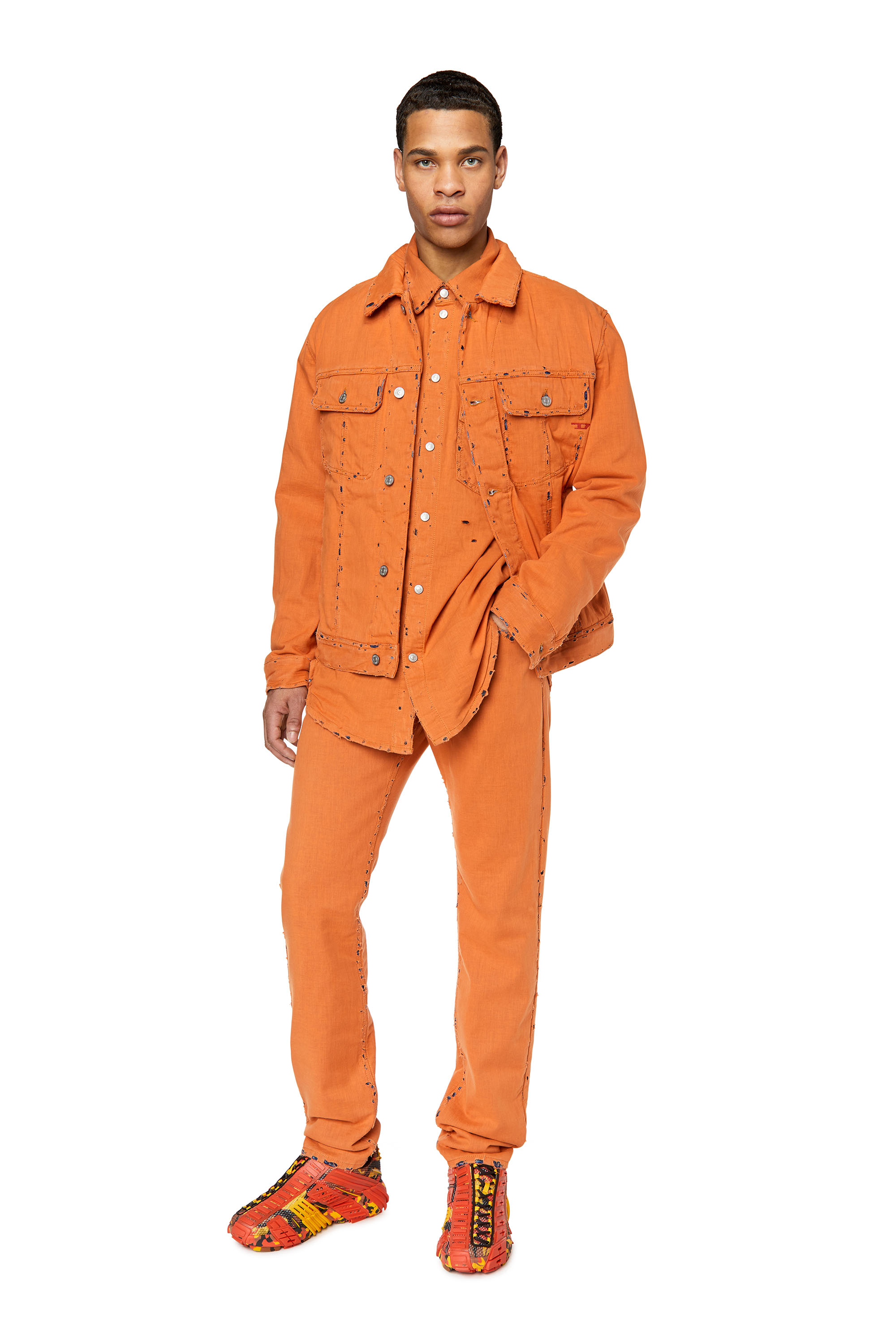 Diesel - Man's Straight Jeans 1995 D-Sark 007R5, Orange - 1