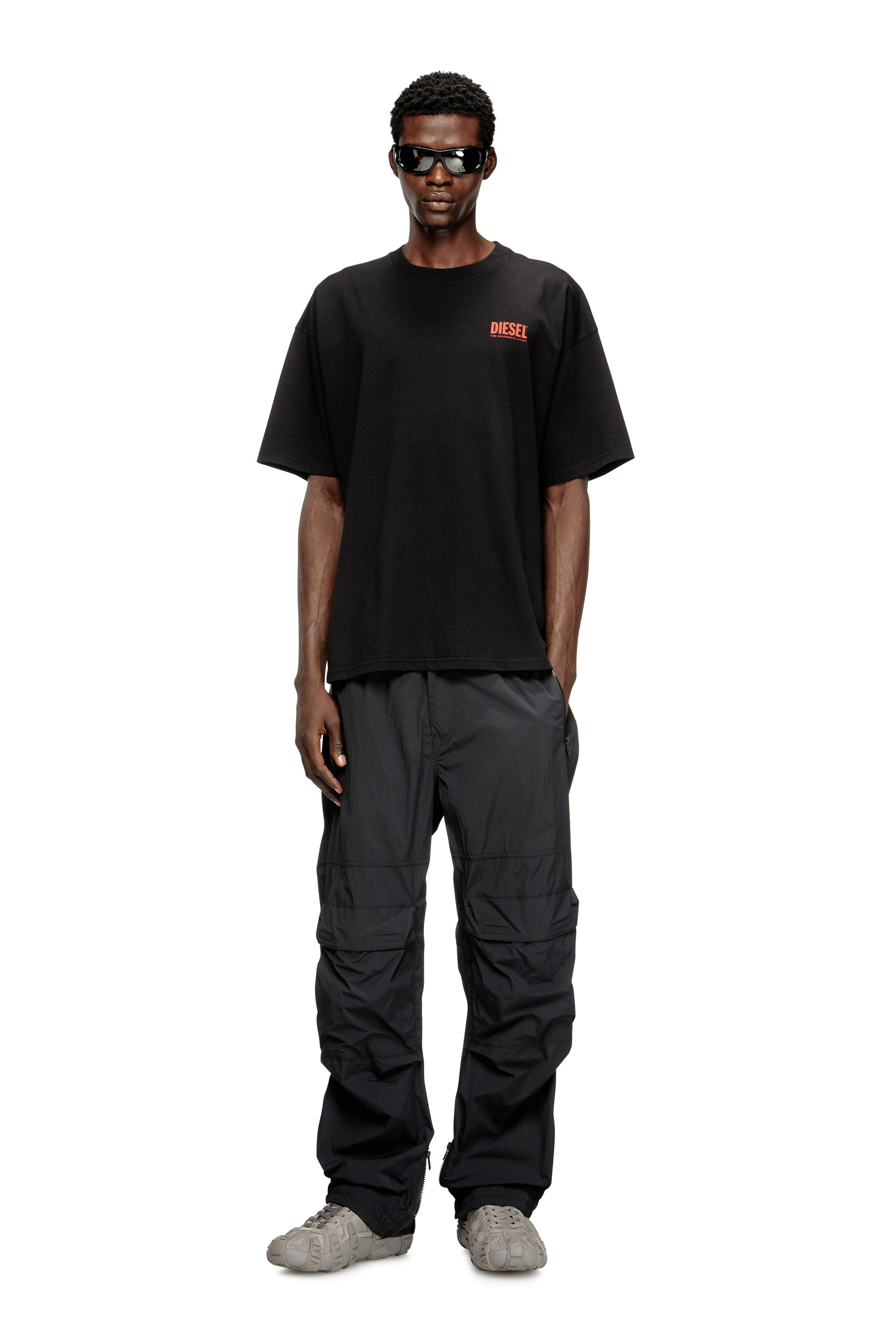 Diesel - T-BOXT-BISK, Male's Cotton T-shirt with Diesel Biscotto print in Black - 1