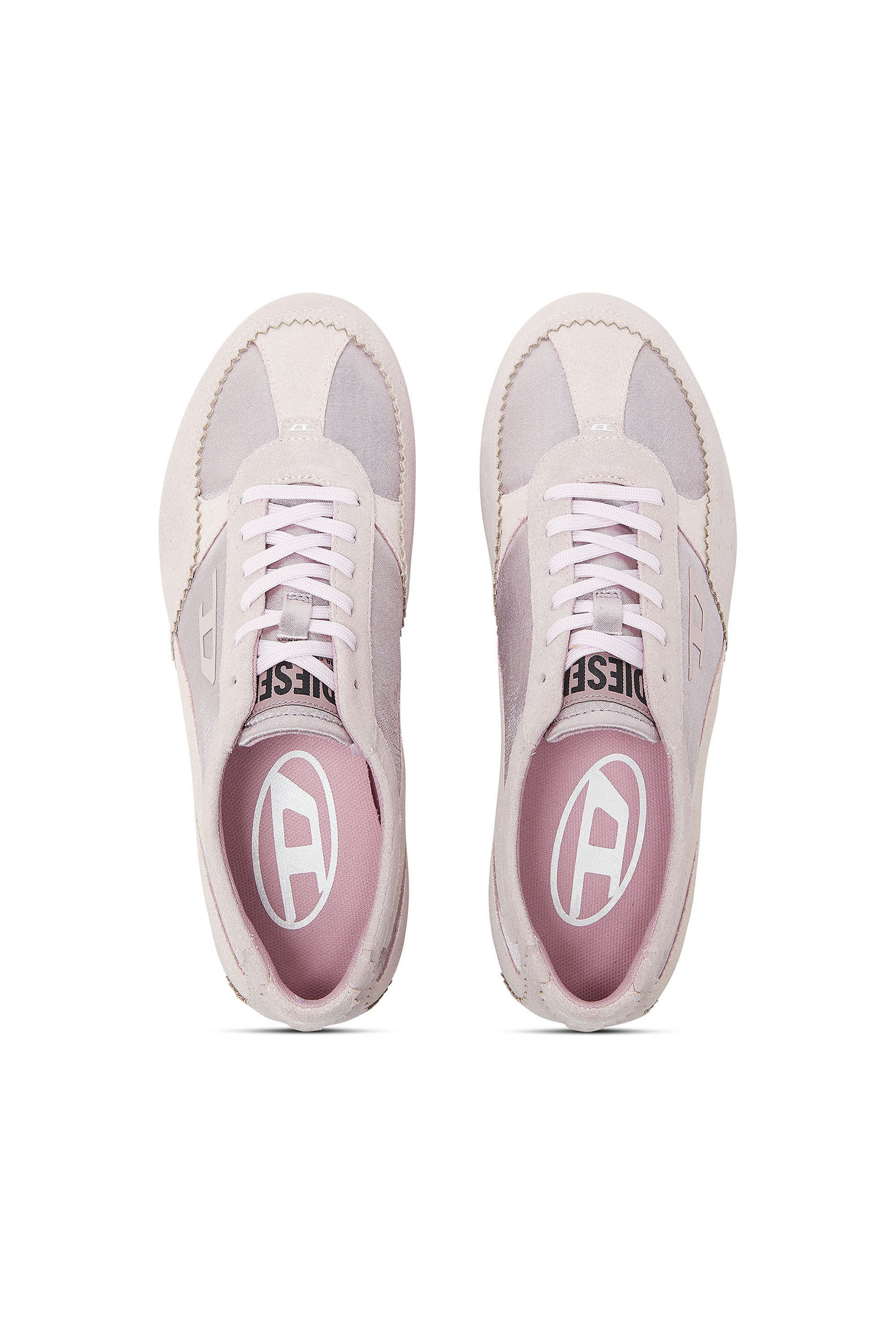 Diesel - D-MILE LOW II W, D-Mile-Baskets avec empi&egrave;cements en su&egrave;de Femme in Rose - 4