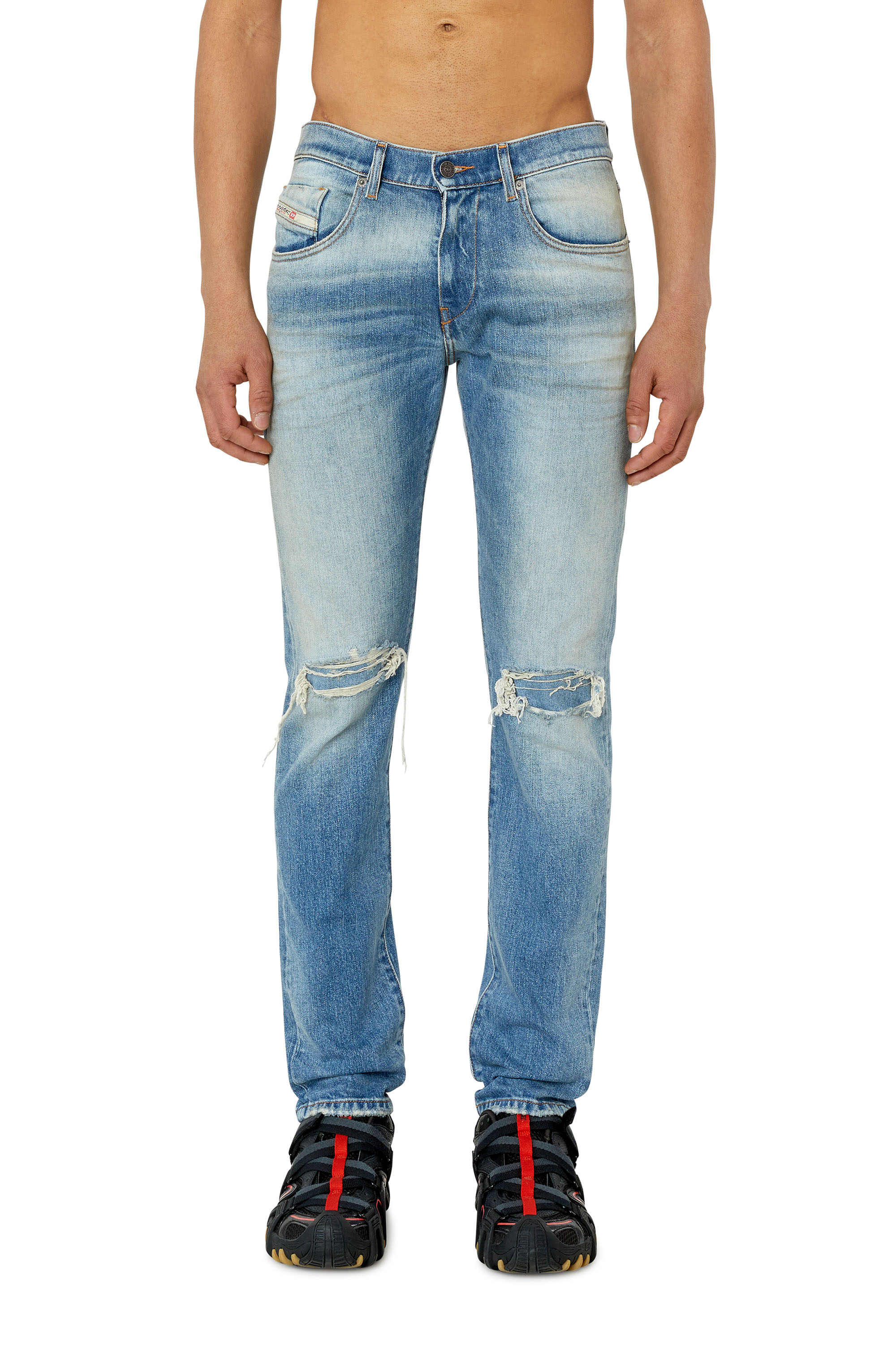 Diesel - Slim Jeans 2019 D-Strukt 007P3, Man's Slim Jeans - 2019 D-Strukt in Light Blue - 1