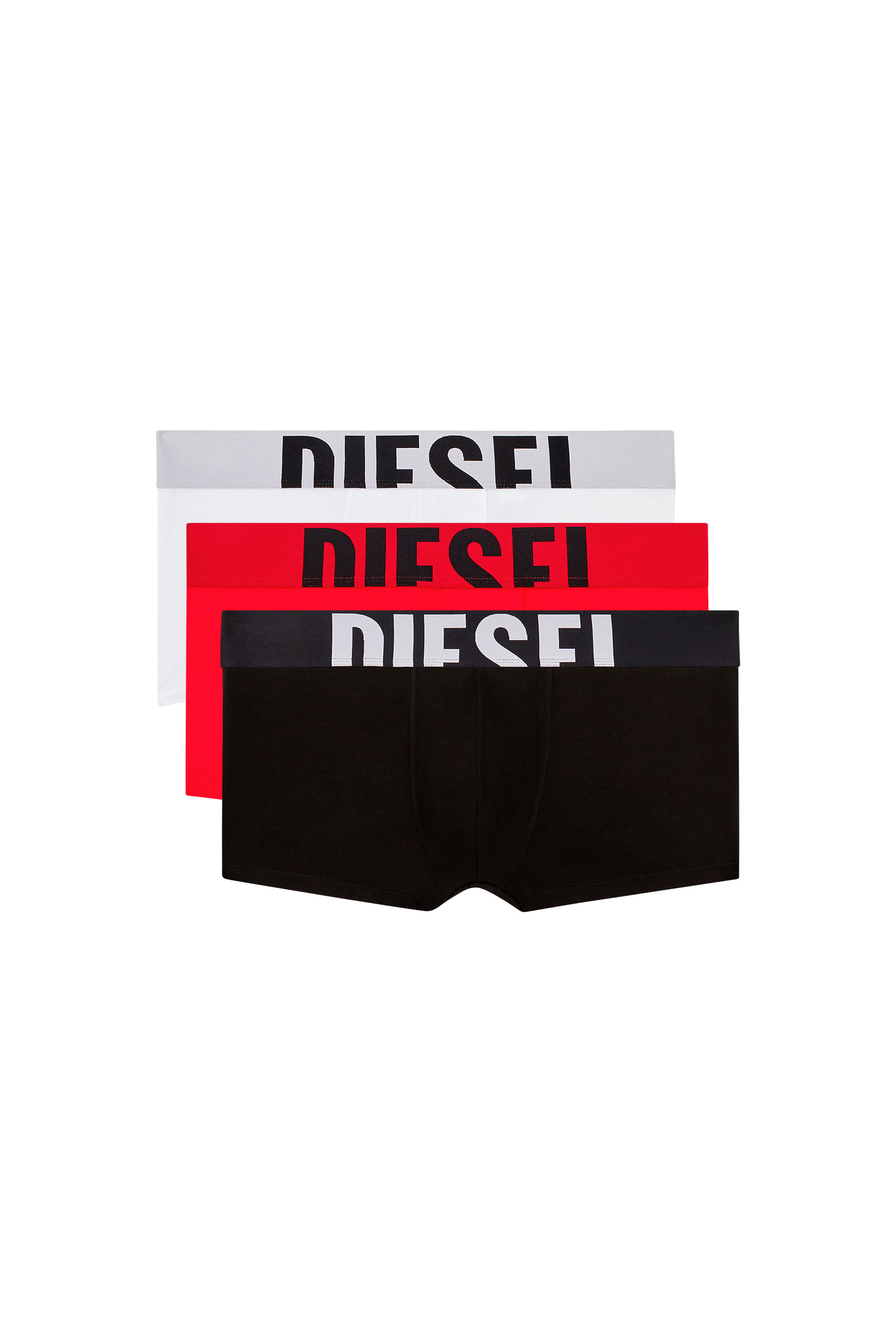 Diesel - UMBX-DAMIENTHREEPACK-5.5EL, Male's Three-pack boxer briefs in stretch cotton in Red/Black - 4