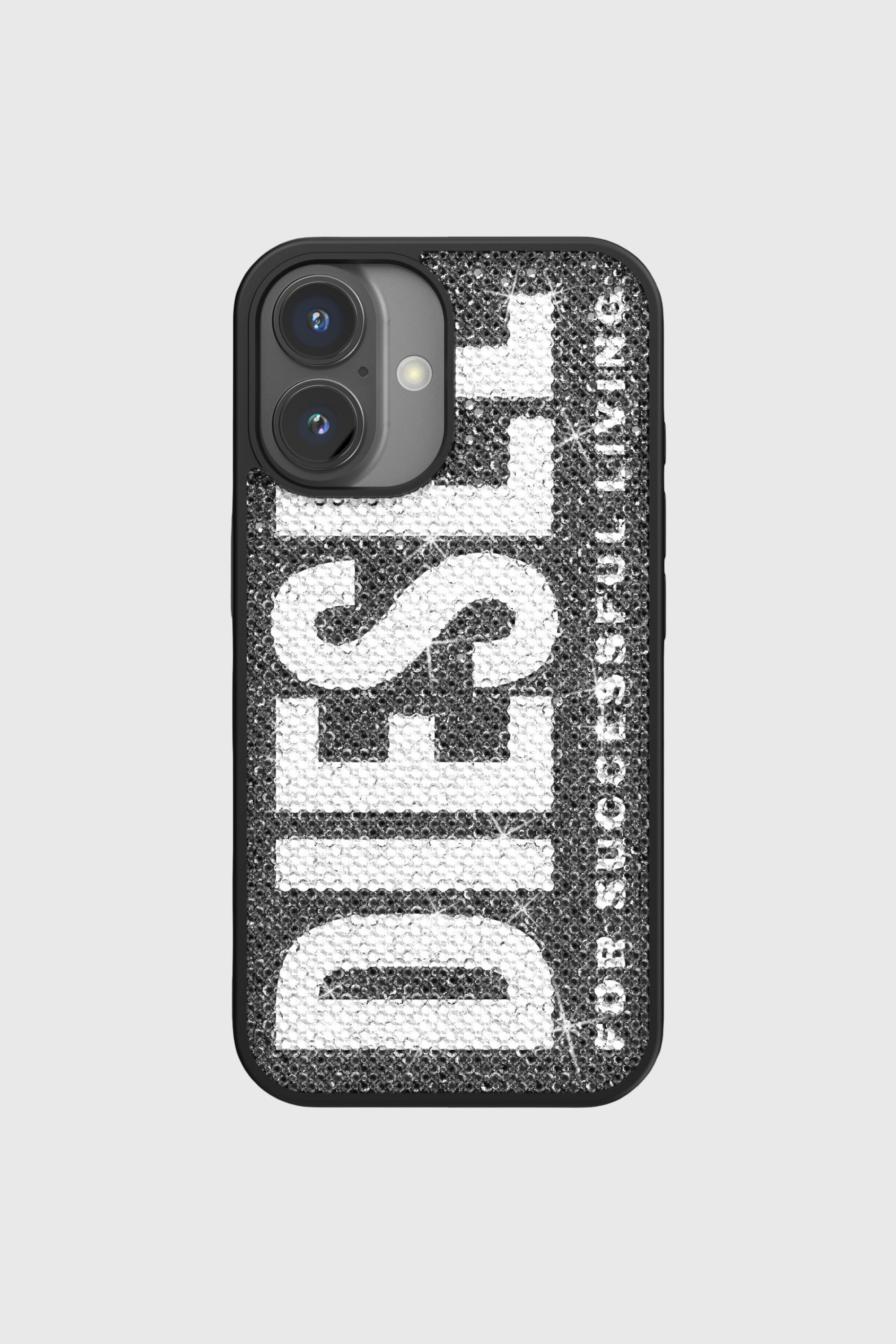 Diesel - 60183 MOULDED CASE, Unisex's Swarovski Crystal Case for iP 16 in Black - 2