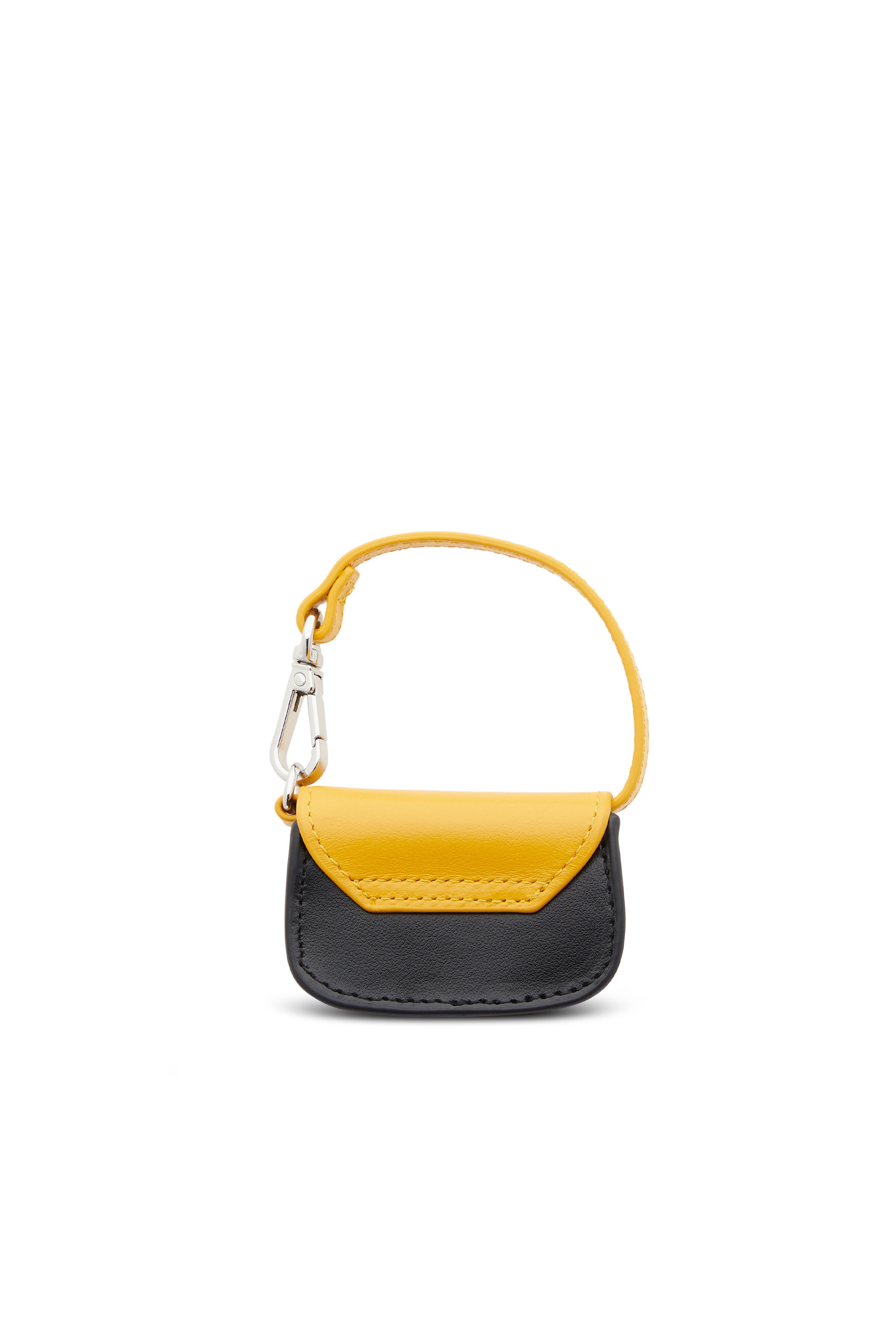 Diesel - 1DR MICRO, Woman's Bag charm in leather with Oval D logo in Yellow - 2