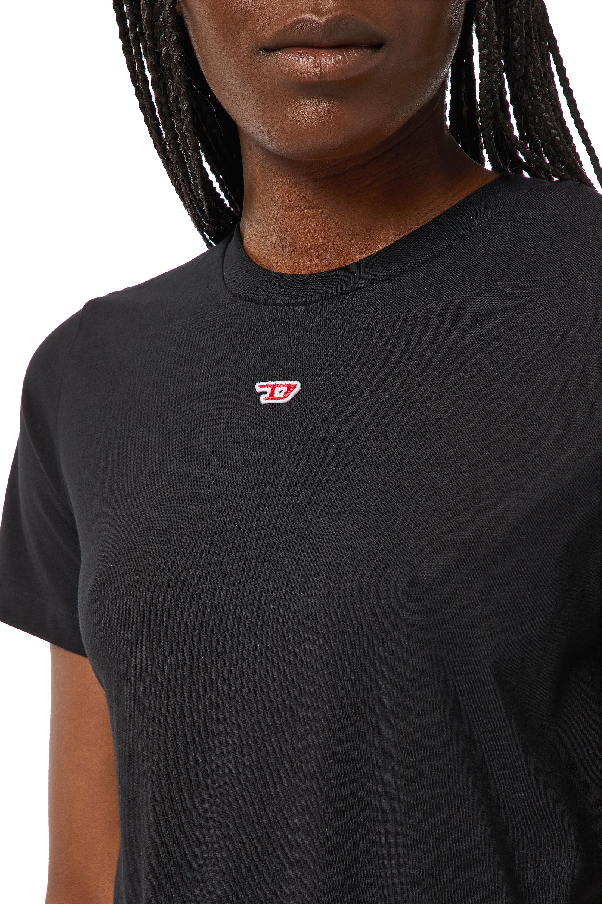 Diesel - T-REG-D, Woman's T-shirt with D logo in Black - 5