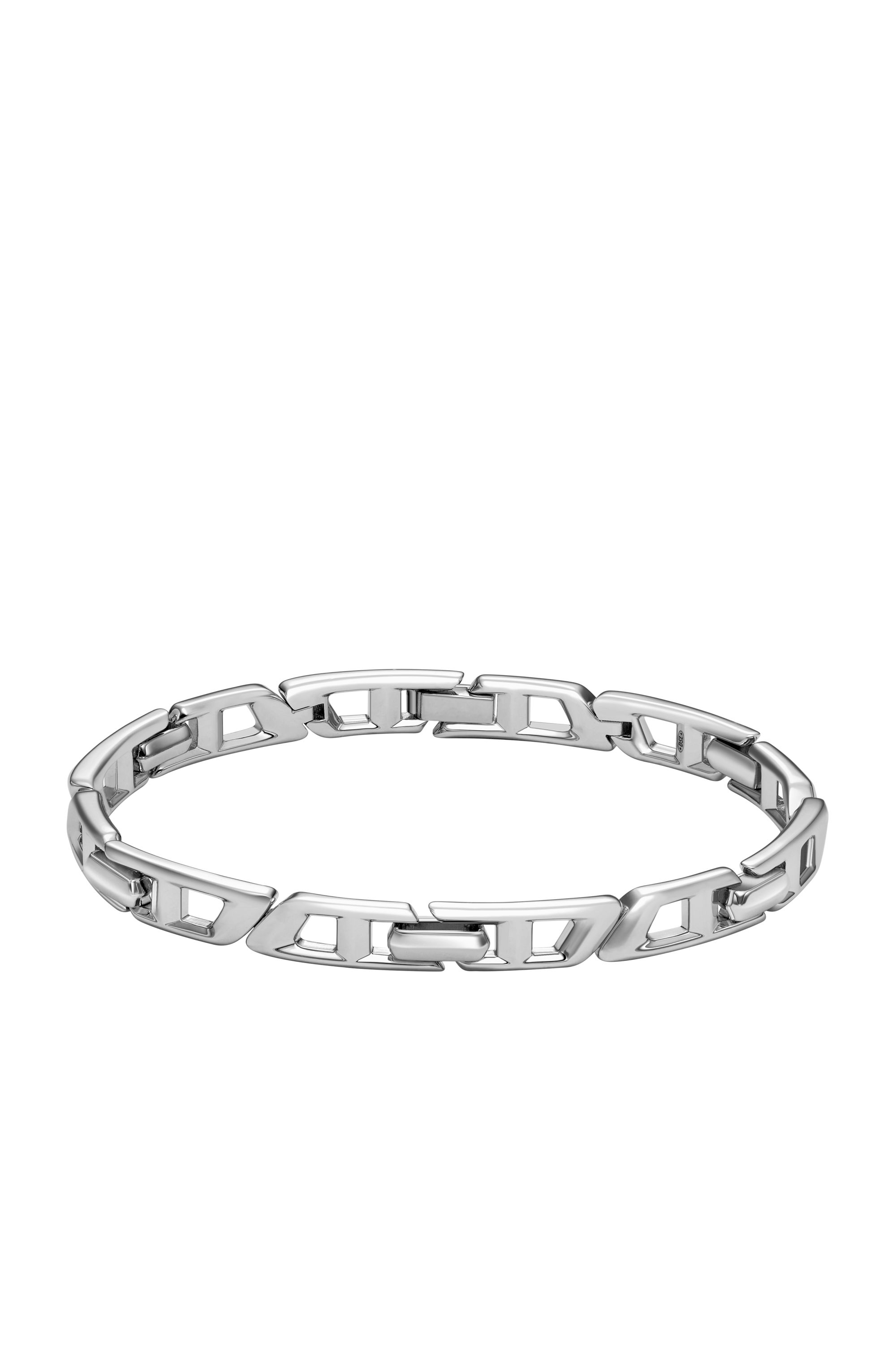 Diesel - DL1350040 STERLING SILVER JEWEL, Pulsera de eslabones con el logotipo D de plata esterlina Unisex in Plateado - 1