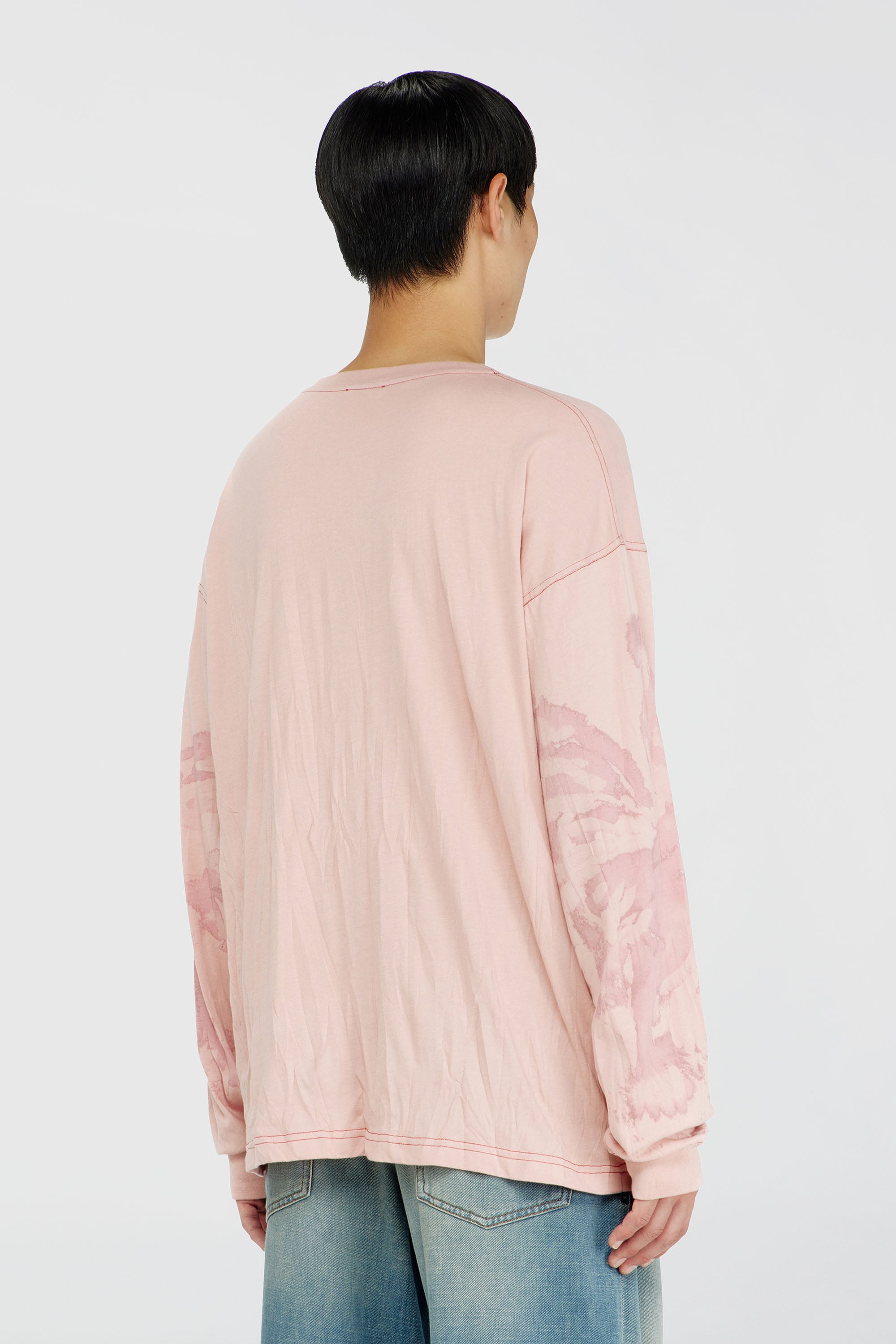 Diesel - T-BOXT-LS-AA4, Man's Relaxed long sleeve tee with blotched print in Pink - 4
