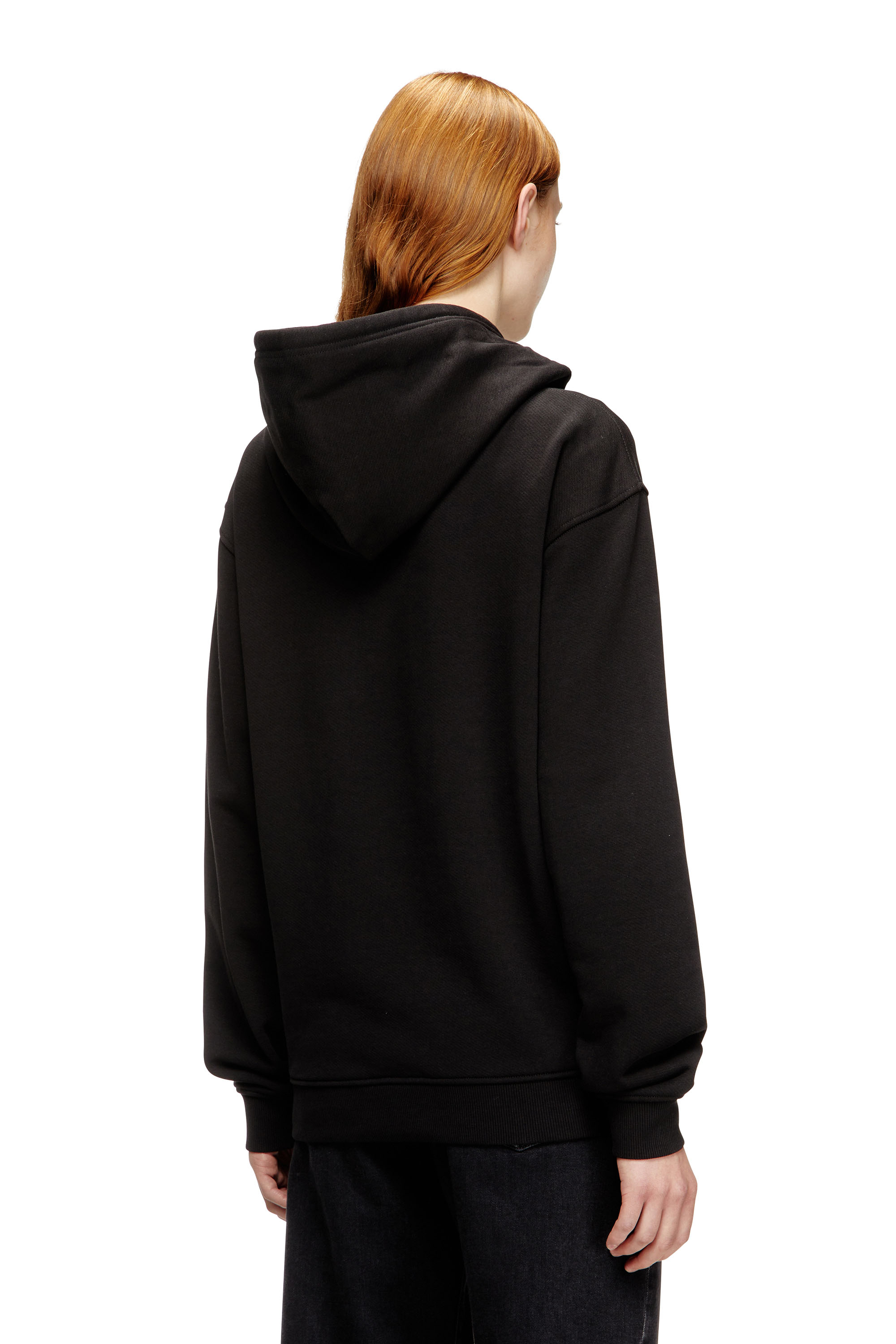 Diesel - F-NORMY-HOOD-OD, Woman's Hoodie in cotton with Oval D logo in Black - 4