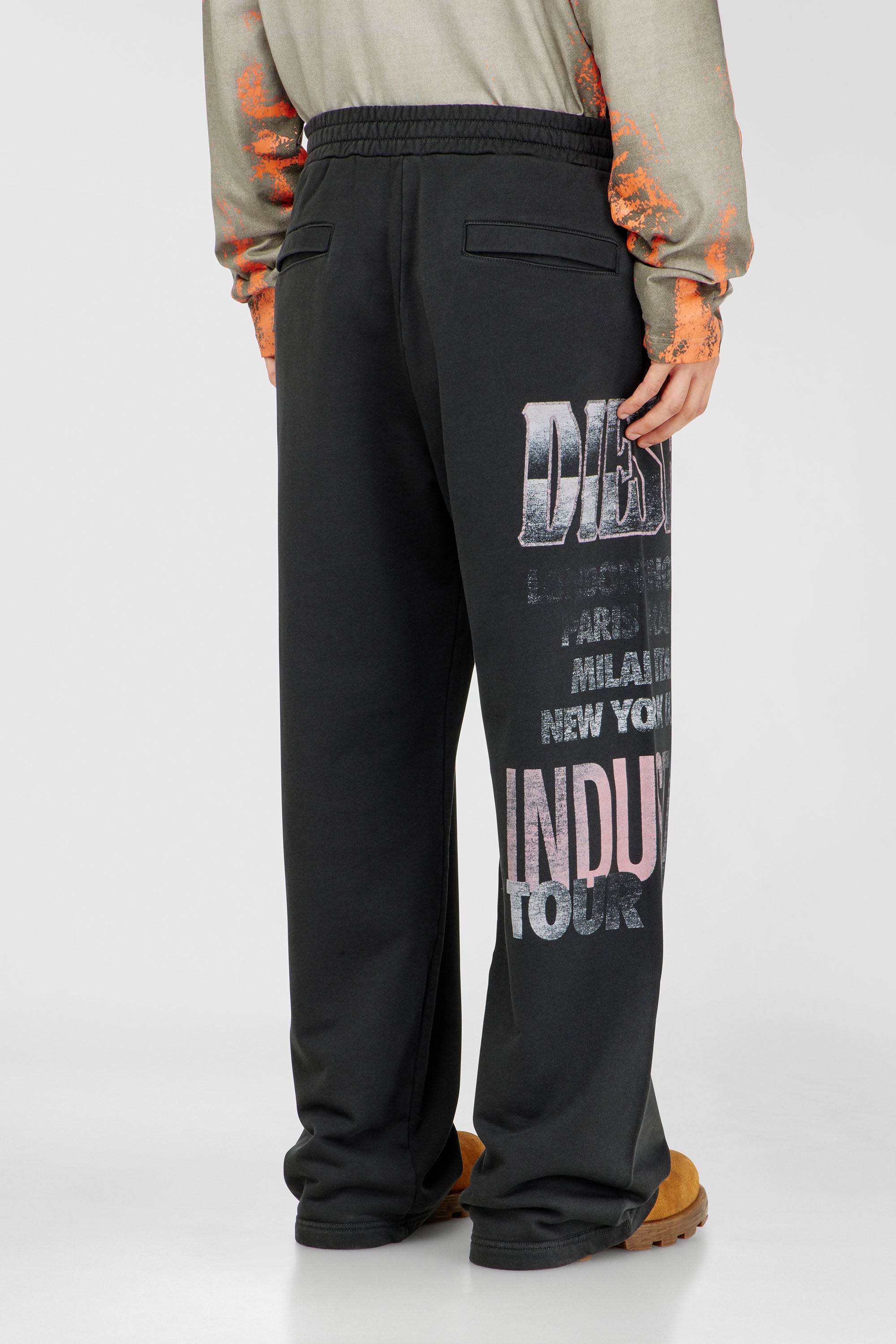 Diesel - P-ILL, Man's Sweatpants with concert graphics in Black - 3