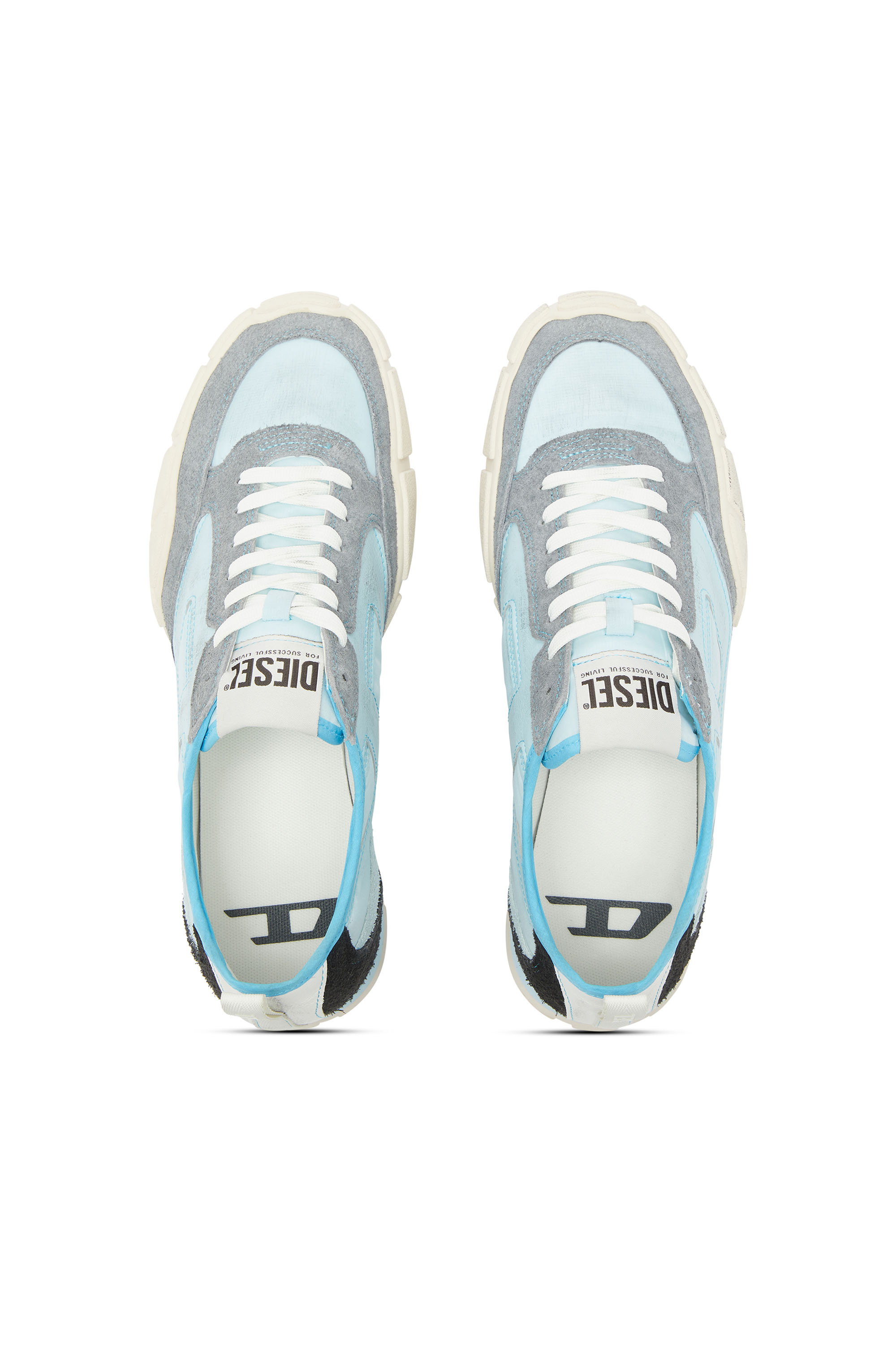 Diesel - S-PAGODHA LOW, S-Pagodha - Baskets en cuir et nylon Homme in Bleu - 4