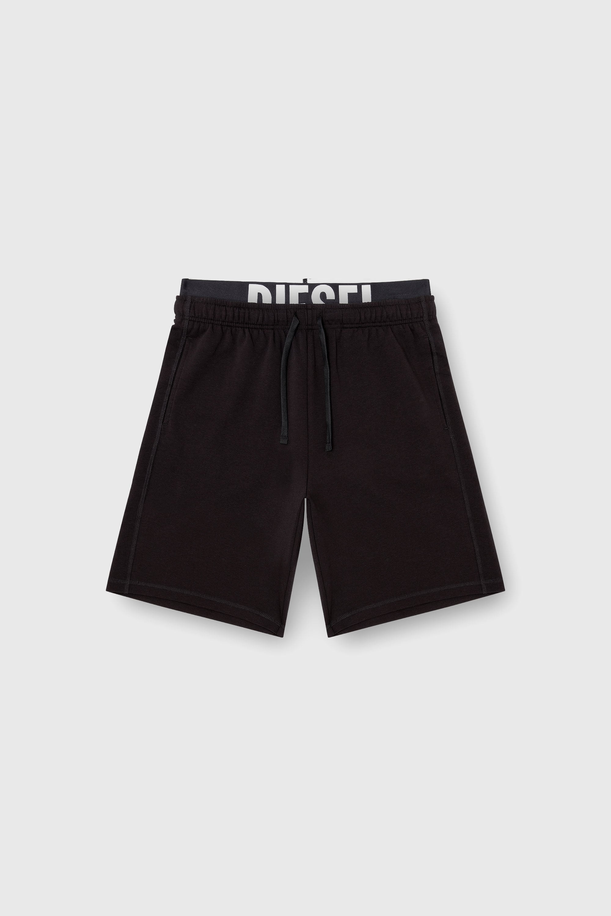 Diesel - DEVIN-D-POP, Short en coton avec ceinture logo Diesel Homme in Noir - 2