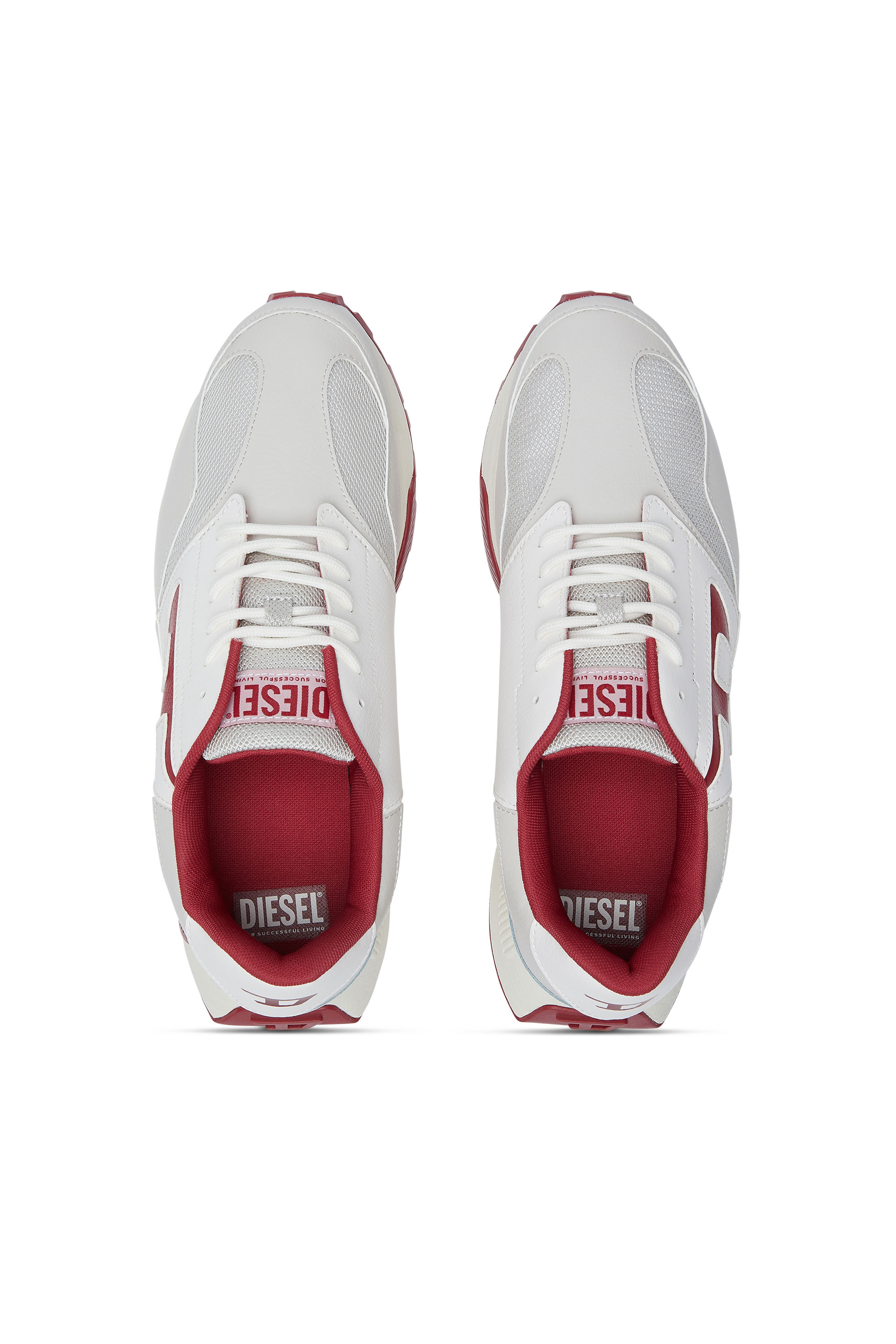 Diesel - S-TAME-D RUNNING, Man's S-Tame-D-Sneakers in mesh, suede and PU in White/Red - 4