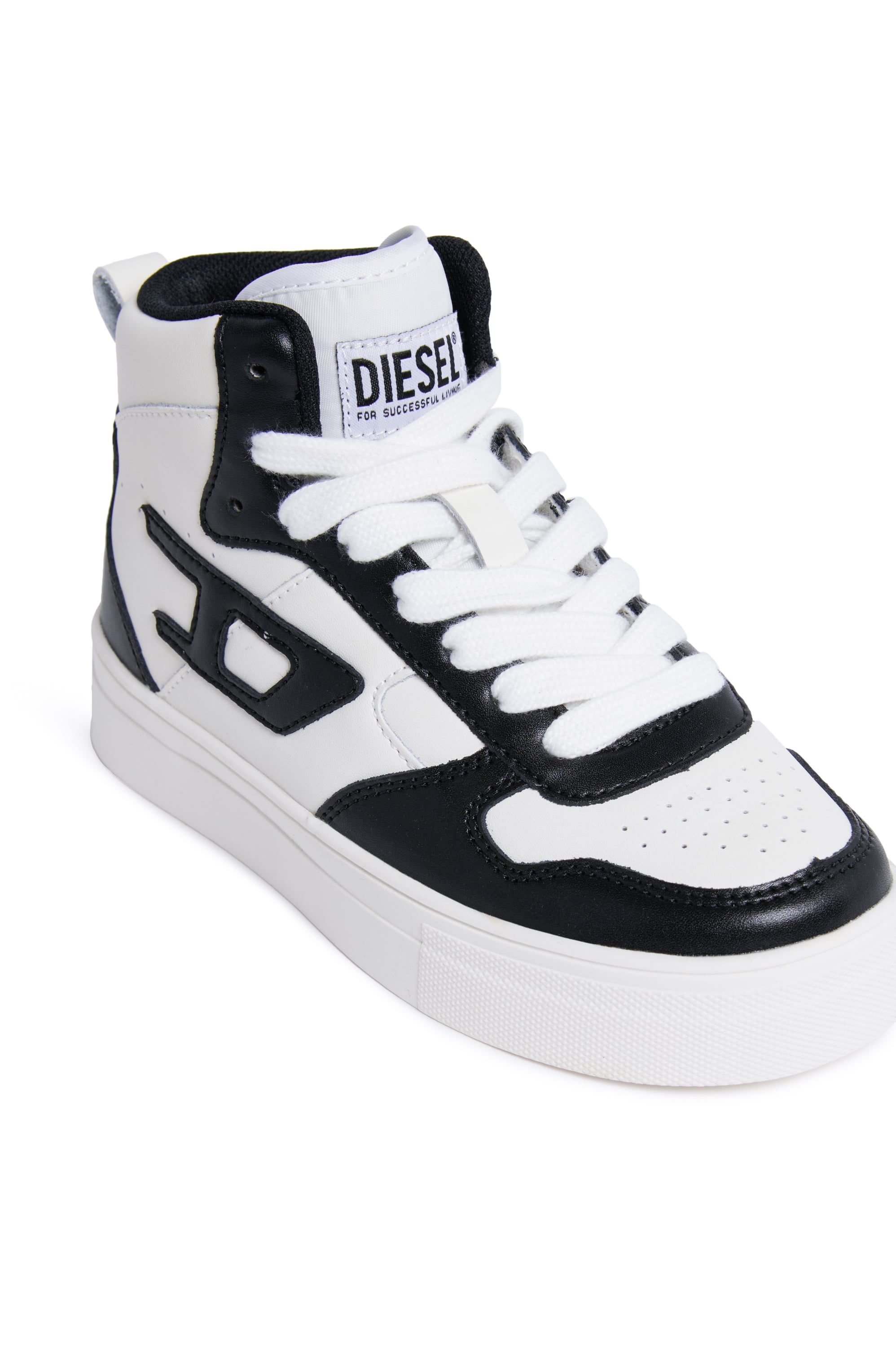 Girl's High-top sneakers in perforated leather | Multicolor