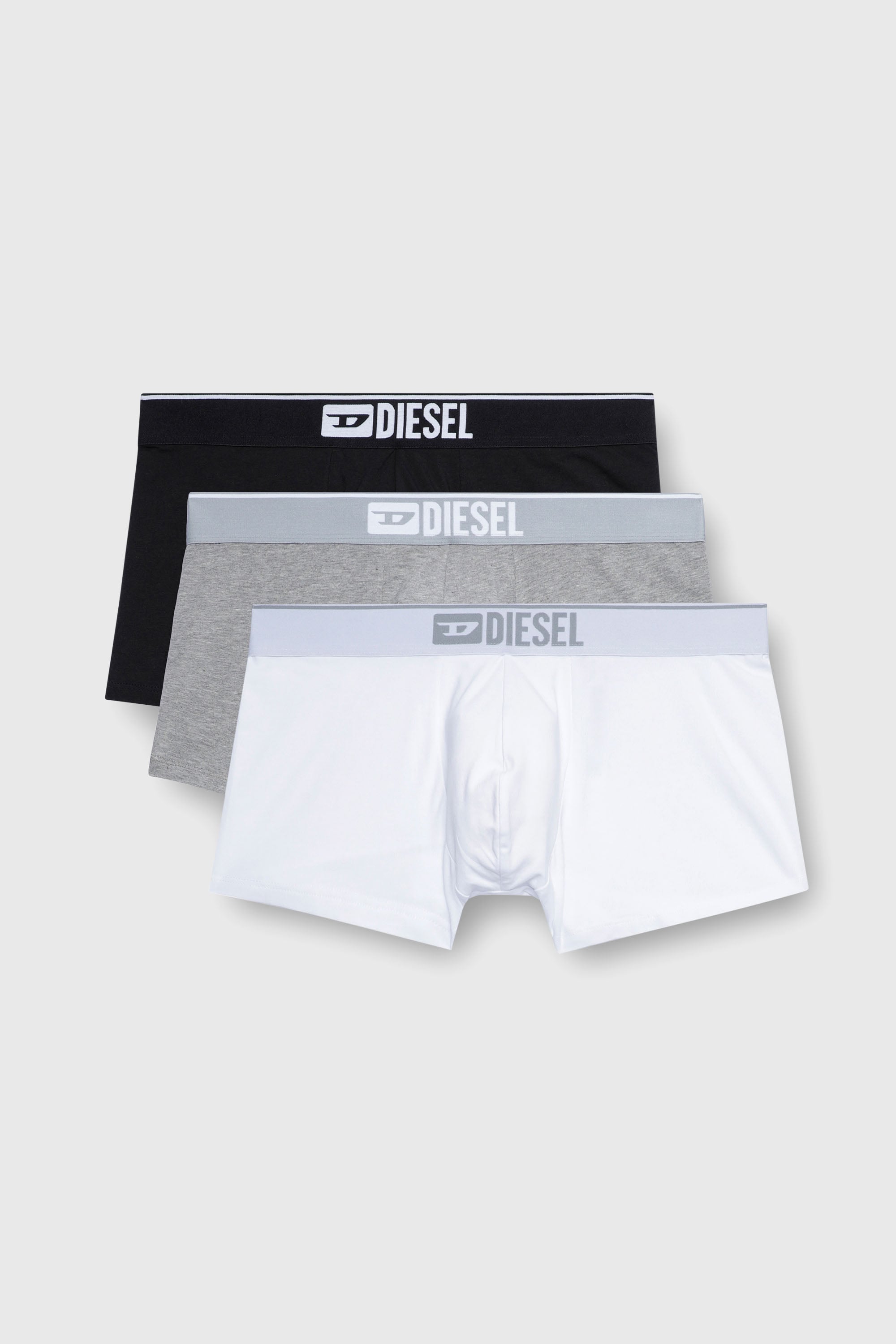 Diesel - UMBX-DAMIENTHREEPACK, Male's Three-pack of plain boxer briefs in White/Grey - 1