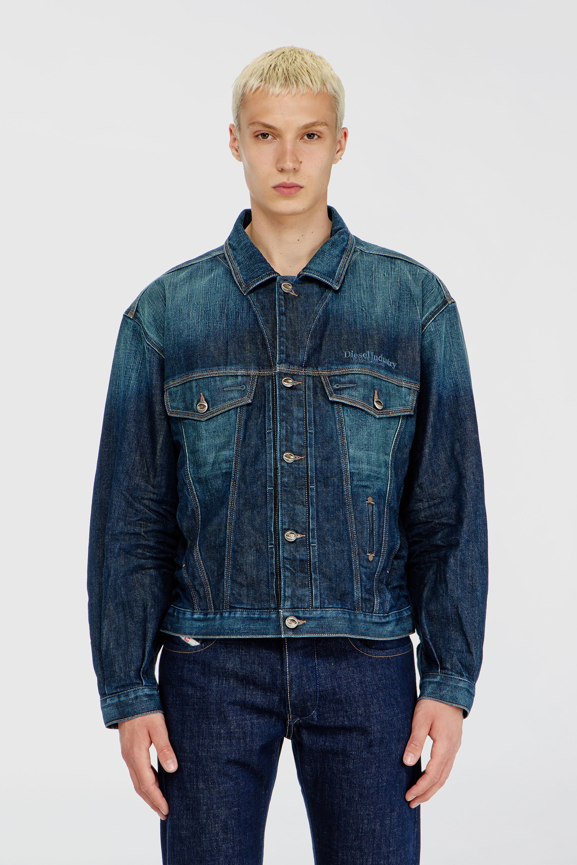 Diesel - D-DENVER-CL, Veste trucker en denim selvedge Mixte in Bleu - 1