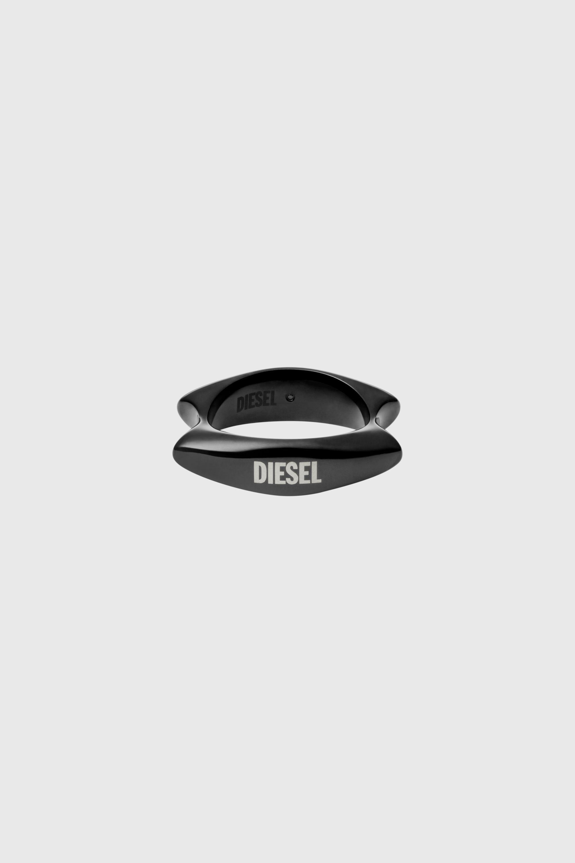 Diesel - DX1632001 JEWELLERY, Anillo de banda en acero inoxidable negro Unisex in Negro - 2
