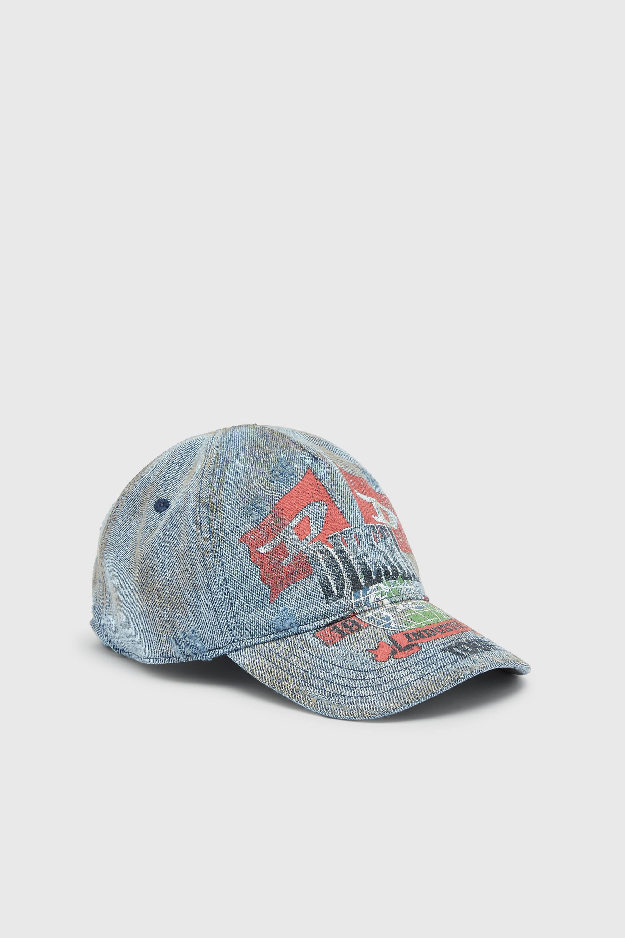Diesel - C-ROCK, Gorra de b&eacute;isbol denim con gr&aacute;ficos de concierto Hombre in Azul marino - 1