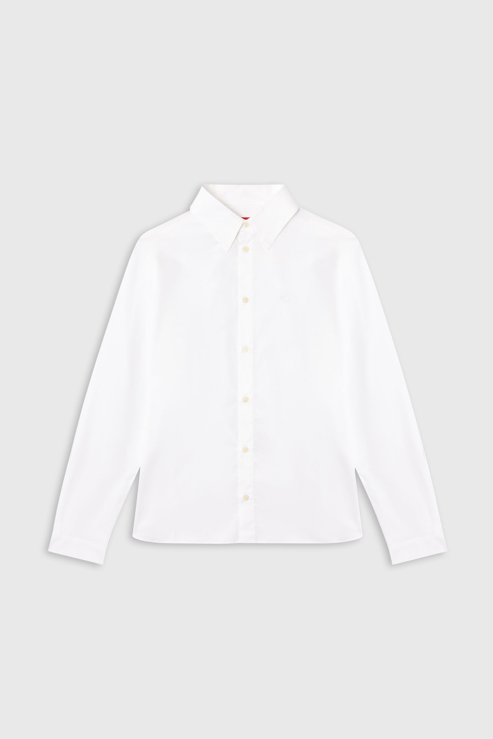 Diesel - S-FITTY-QFAV, Man's Shirt with embroidered Oval D in White - 2