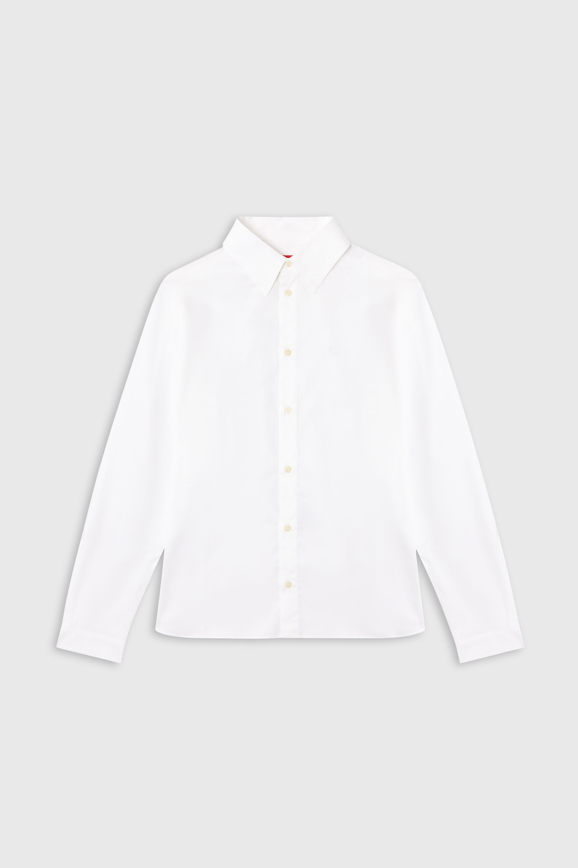 Diesel - S-FITTY-QFAV, Camisa con logotipo Oval D bordado Hombre in Blanco - 2