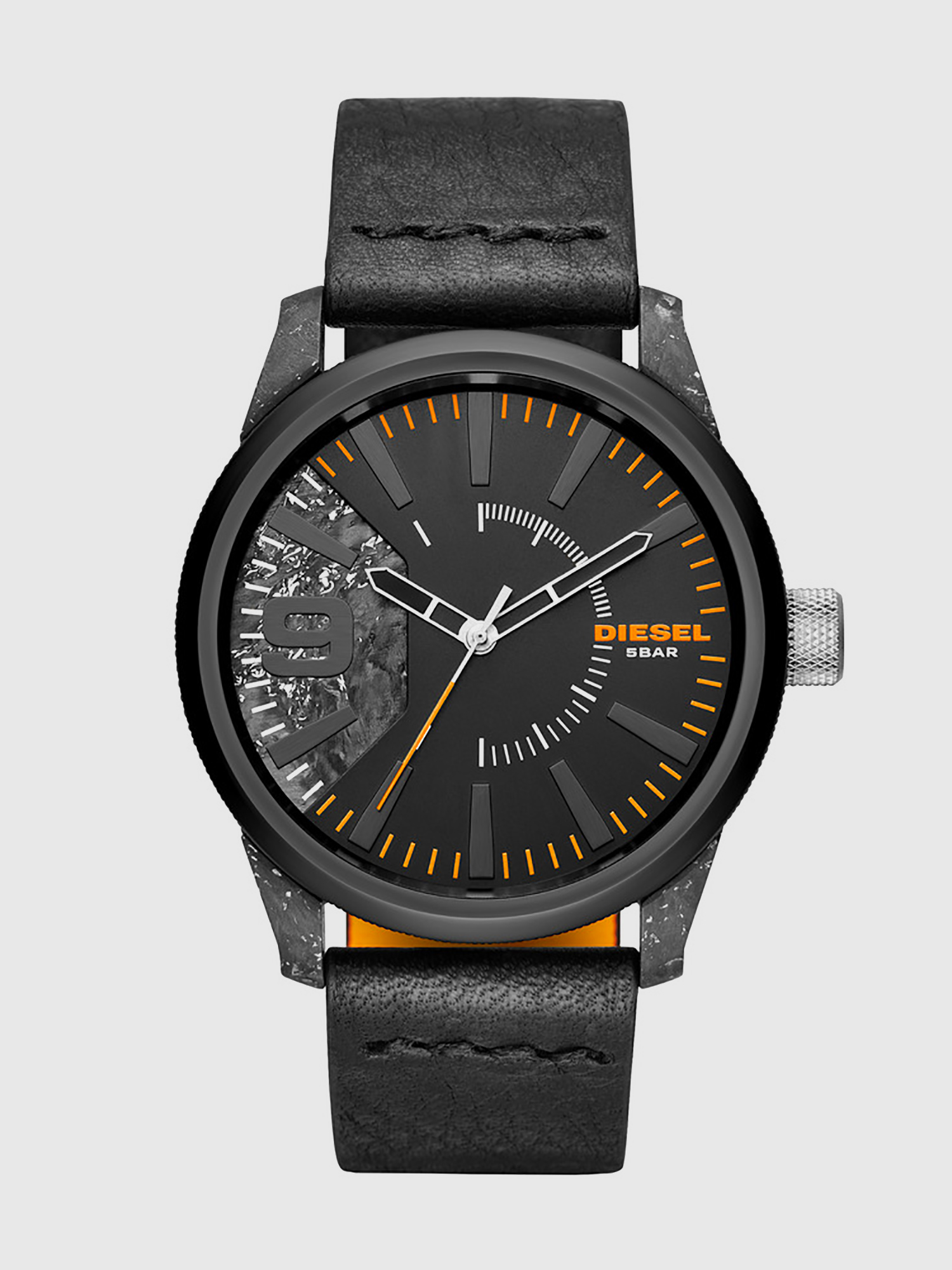 DIESEL ブラック スポーツウォッチ45 DZ1845 Man: Black watch with carbon composite dial | Diesel