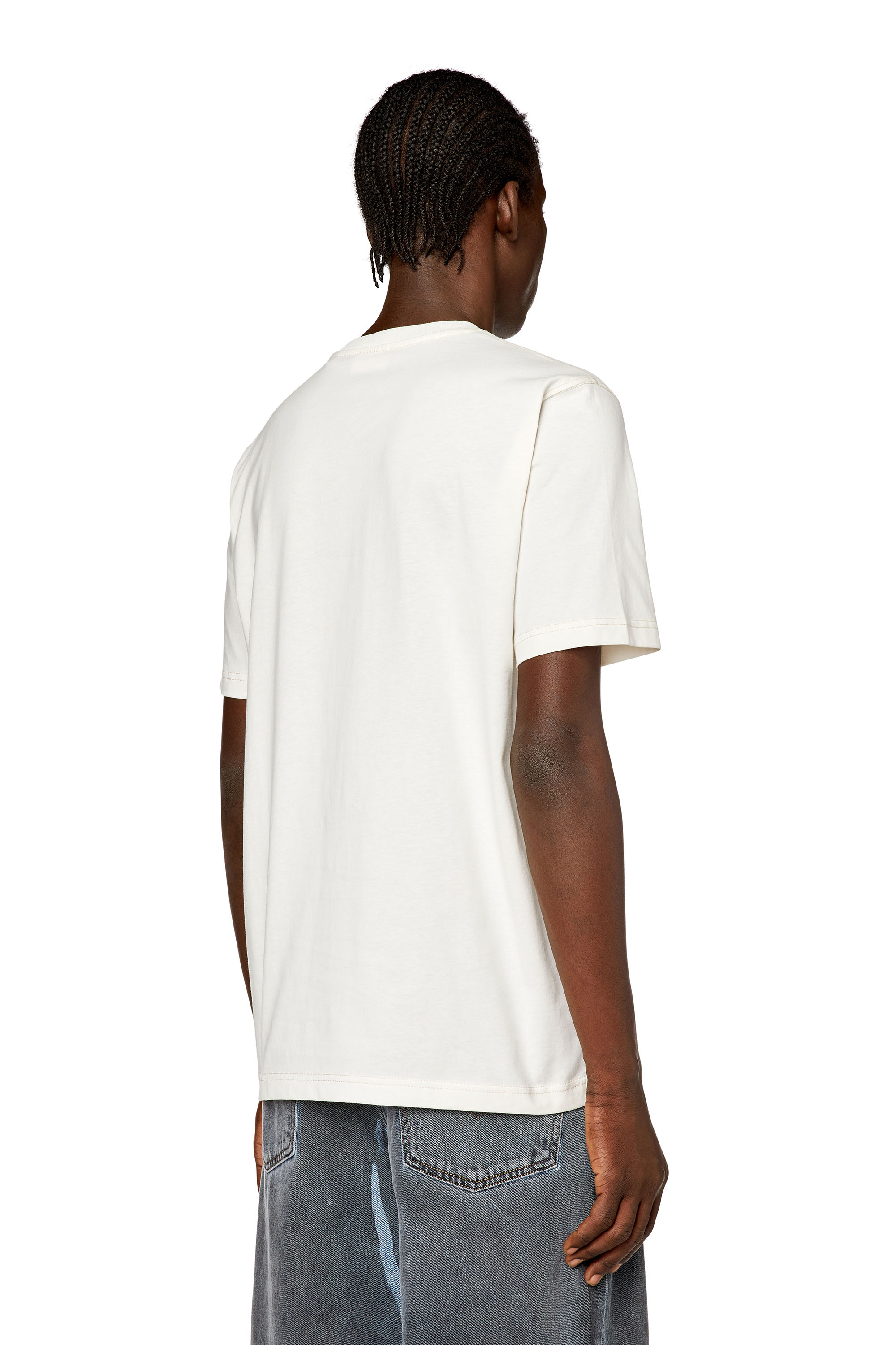 Men's T-shirt with zebra-camo optical logo print | White | Diesel