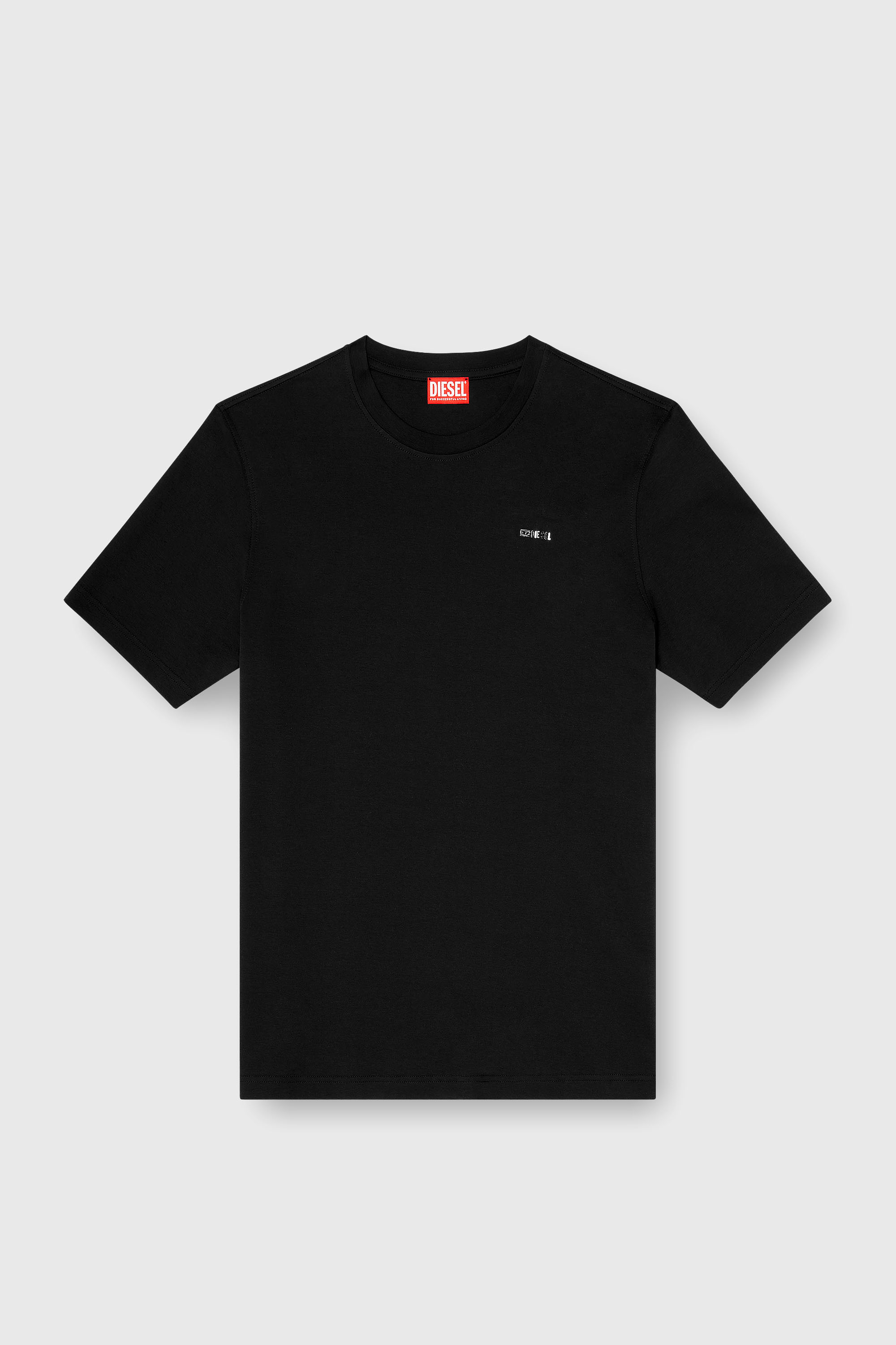 Diesel - T-ADJUST-MET, Man's Cotton T-shirt with small logo on chest in Black - 2
