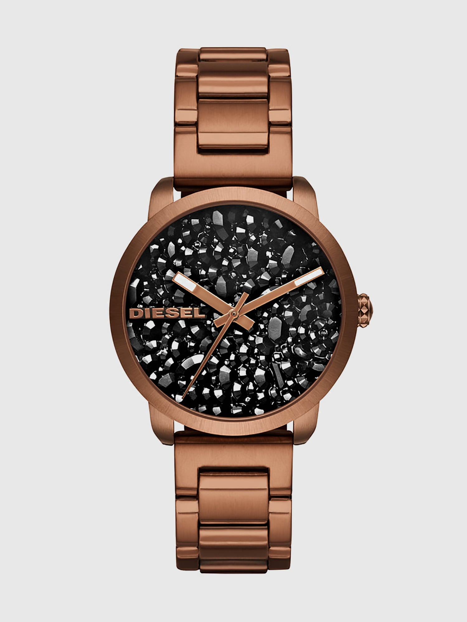 DZ5560 Woman: Copper watch with black rocks, 38 mm | Diesel