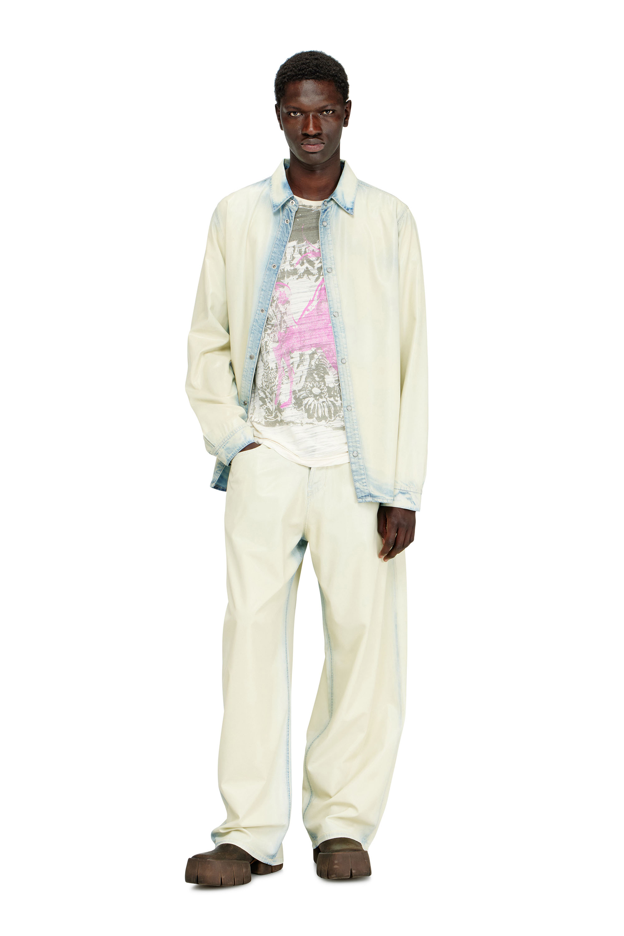 Diesel - T-JALO-A, Male's T-shirt with graphic print in White - 2