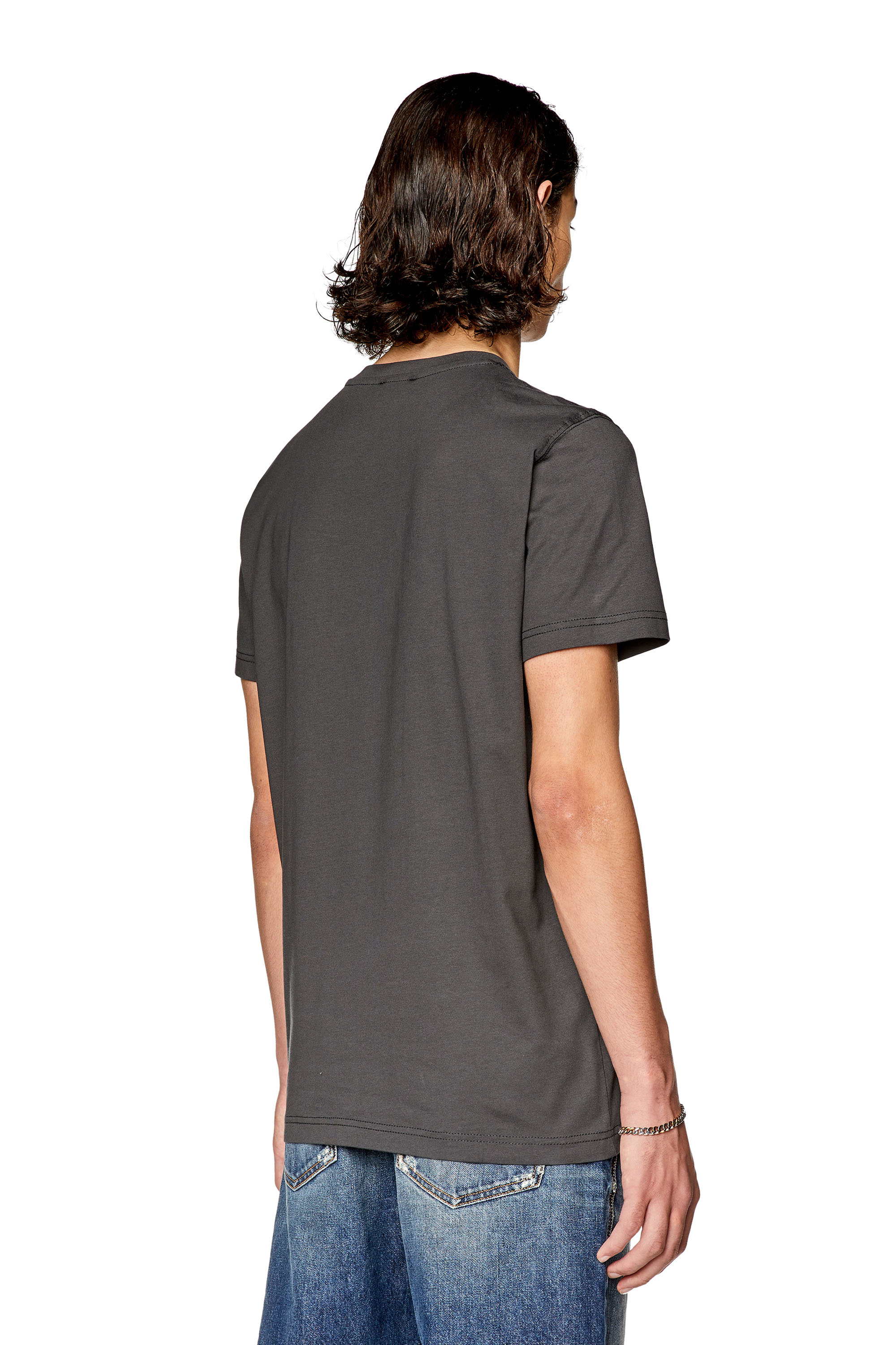 Diesel - T-DIEGOR-L6, Man's T-shirt with smudged logo print in Dark grey - 4