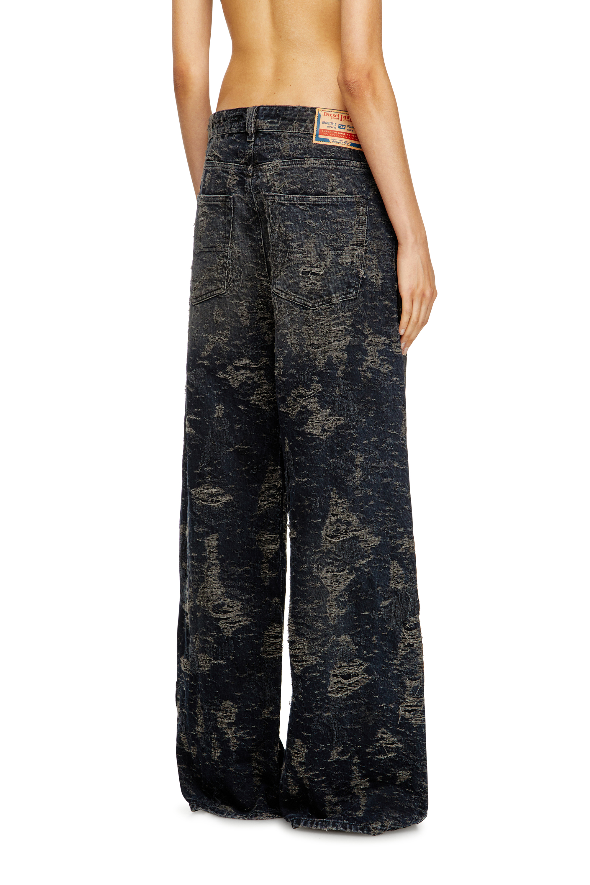 Diesel - Woman's Relaxed Jeans 1996 D-Sire 007BV, Black/Dark grey - 2