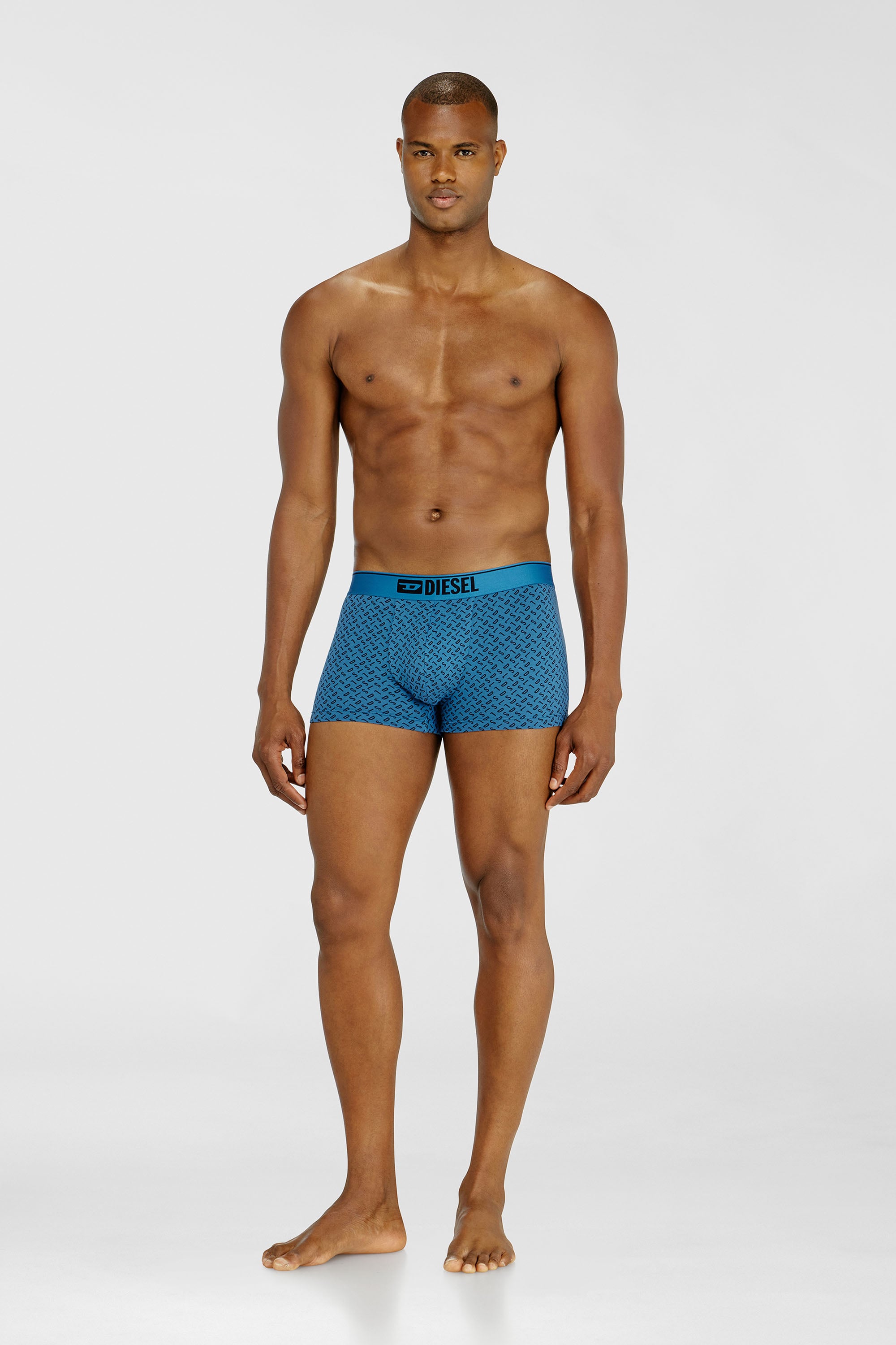 Diesel - DAMIEN-D-BOX-3PACK, Male's Three-pack of stretch cotton trunks with monogram in Blue - 2