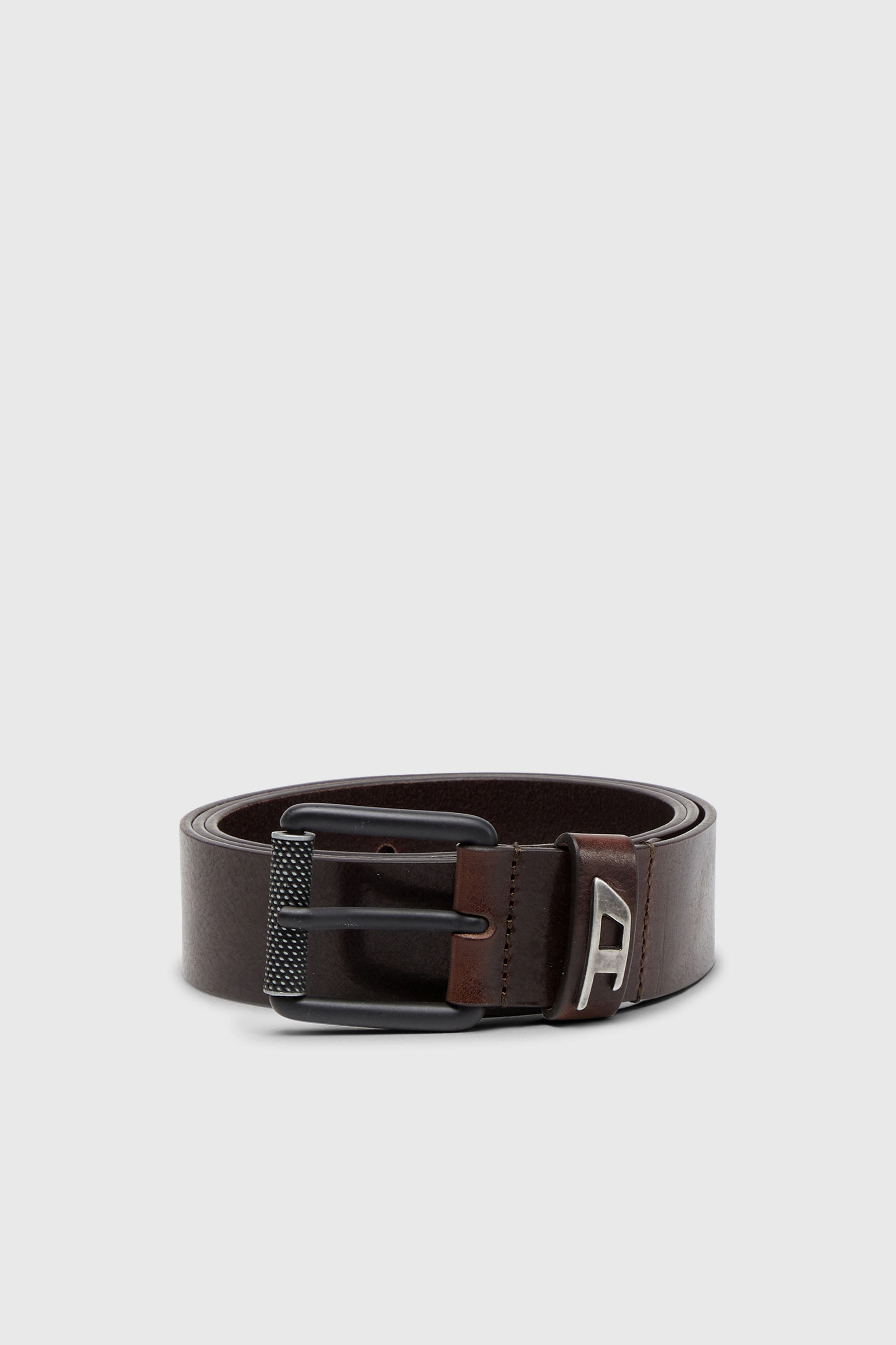 Diesel - B-DAVE II, Ceinture 3.5 cm en cuir brillant avec boucle &agrave; logo Homme in Marron - 1