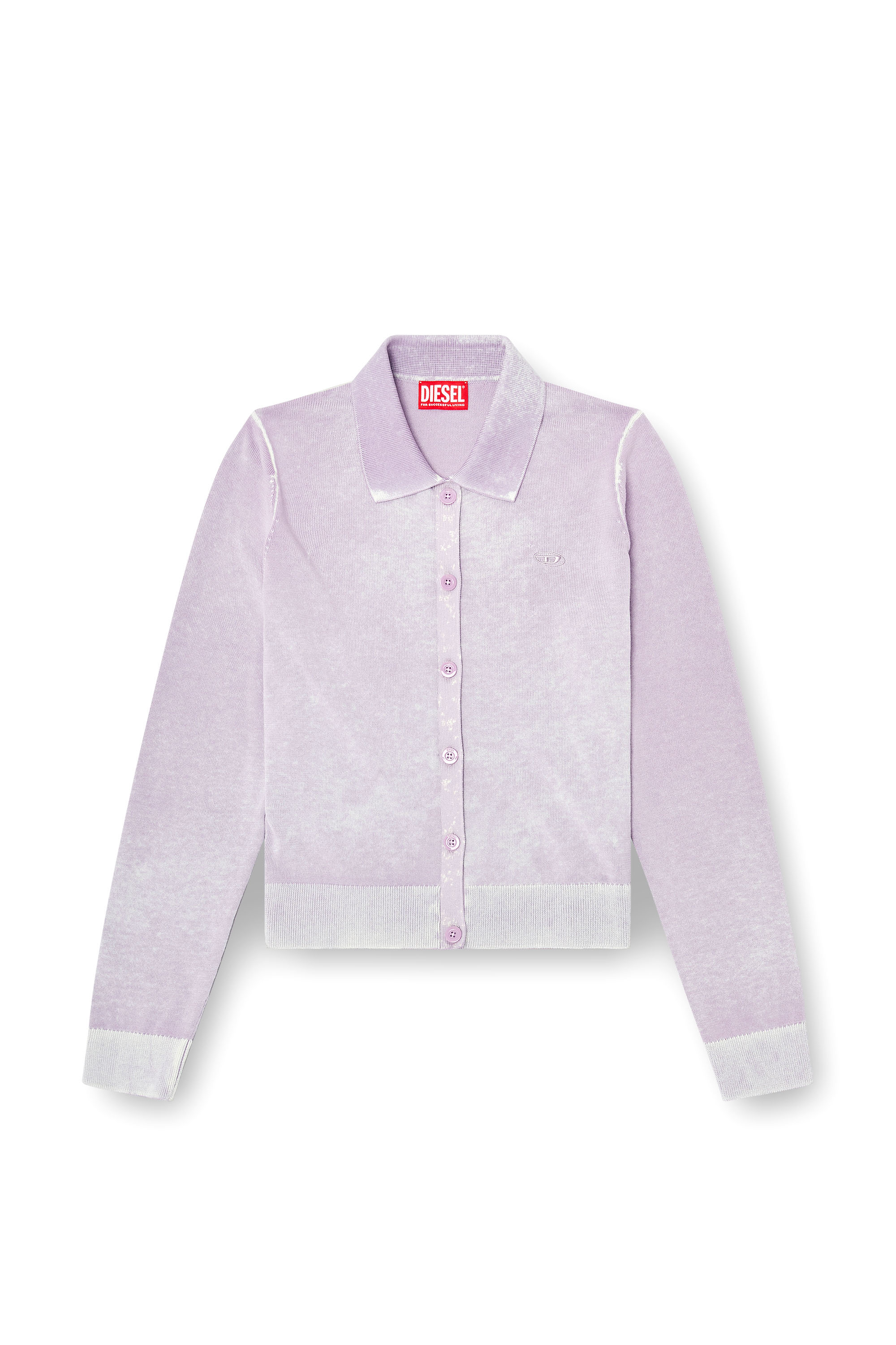 Diesel - M-LOREN, Female's Cardigan with faded reverse print in Lilac - 3