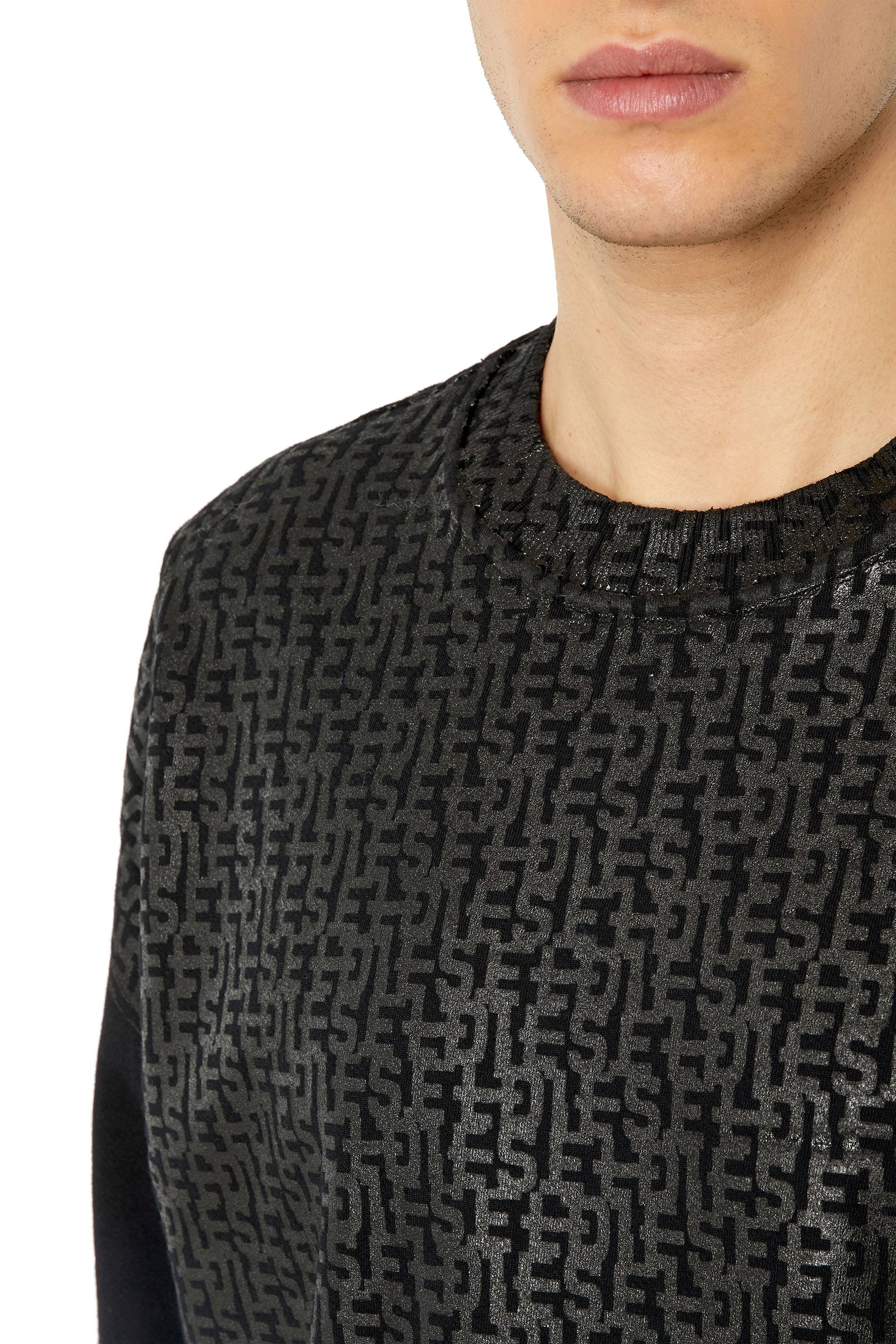 Diesel - S-GINN-MONO, Sudadera con estampado monogram Hombre in Negro - 5
