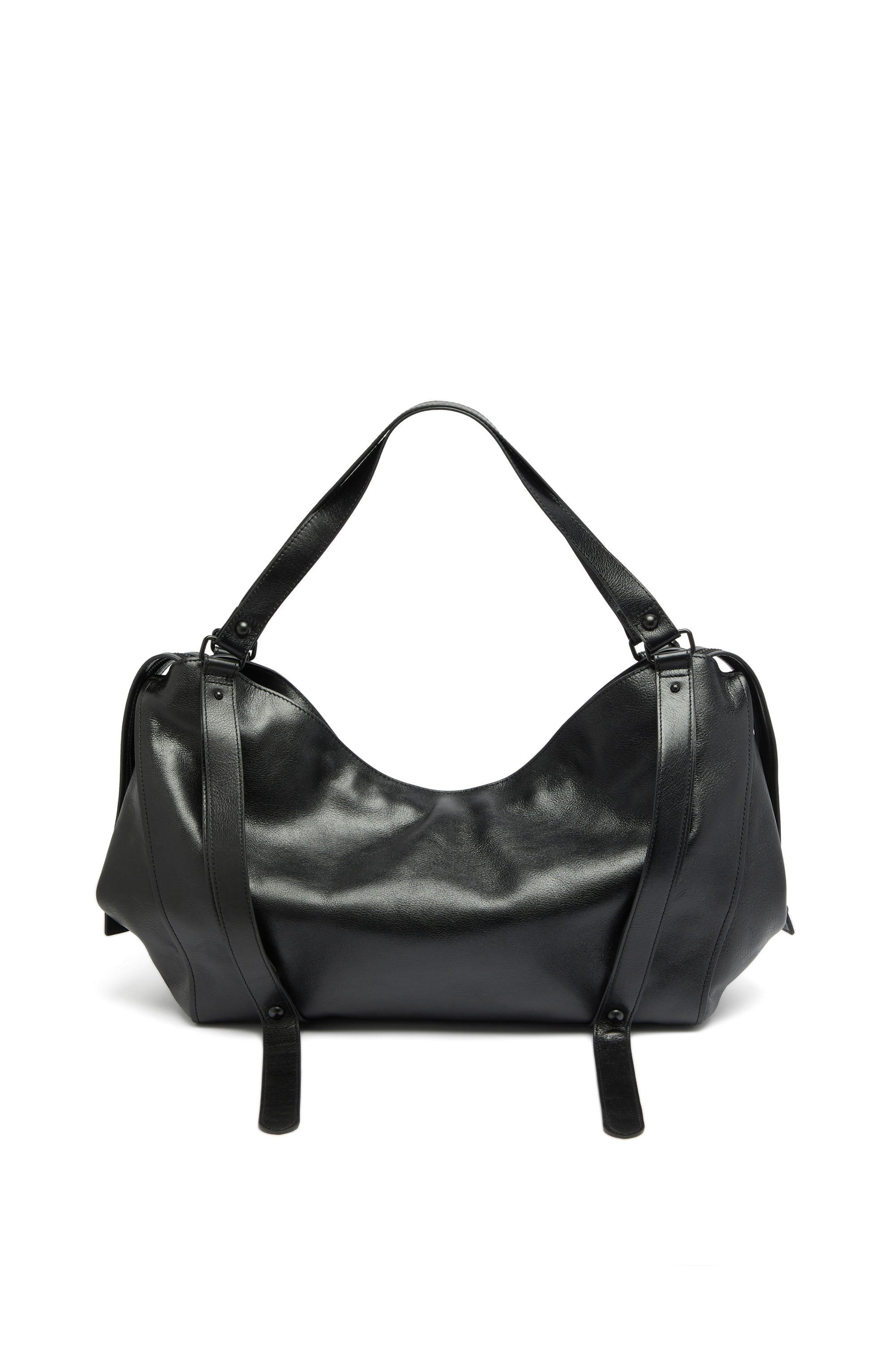 Diesel - D-ONE TOPHANDLE L, Unisex's D-One-Large top-handle bag in leather in Black - 3
