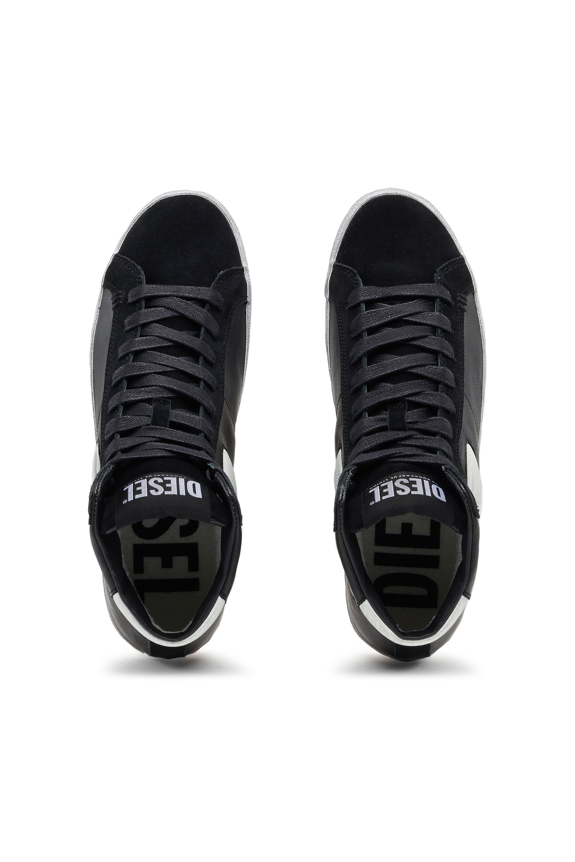 Diesel - S-LEROJI MID W, Woman's S-Leroji Mid W - High-top leather sneakers with D logo in Black - 4