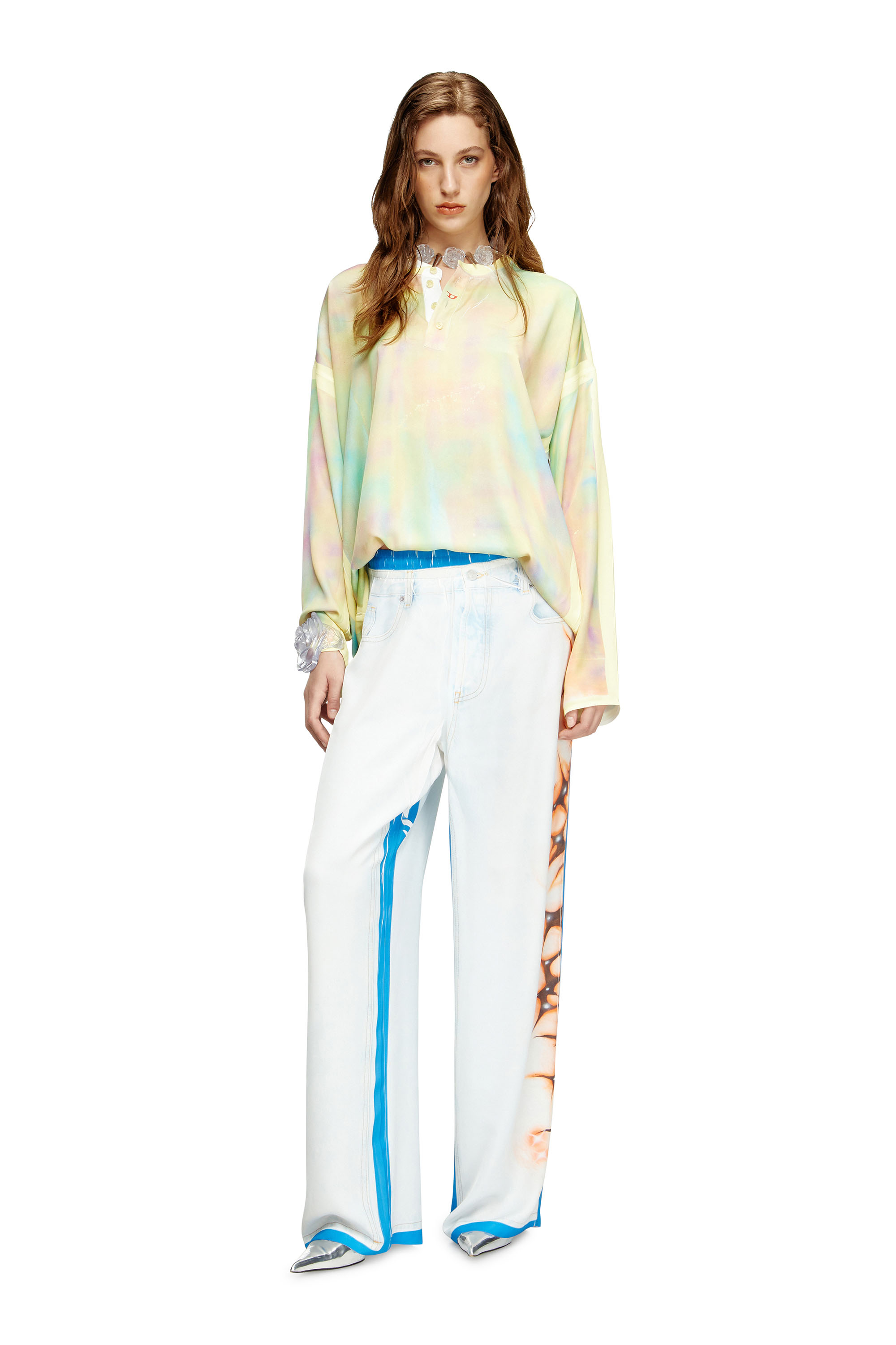 Diesel - T-OLAVI-A-SER-GRAFFITI-CHI, Unisex's Henley top with graffiti print in Yellow - 6