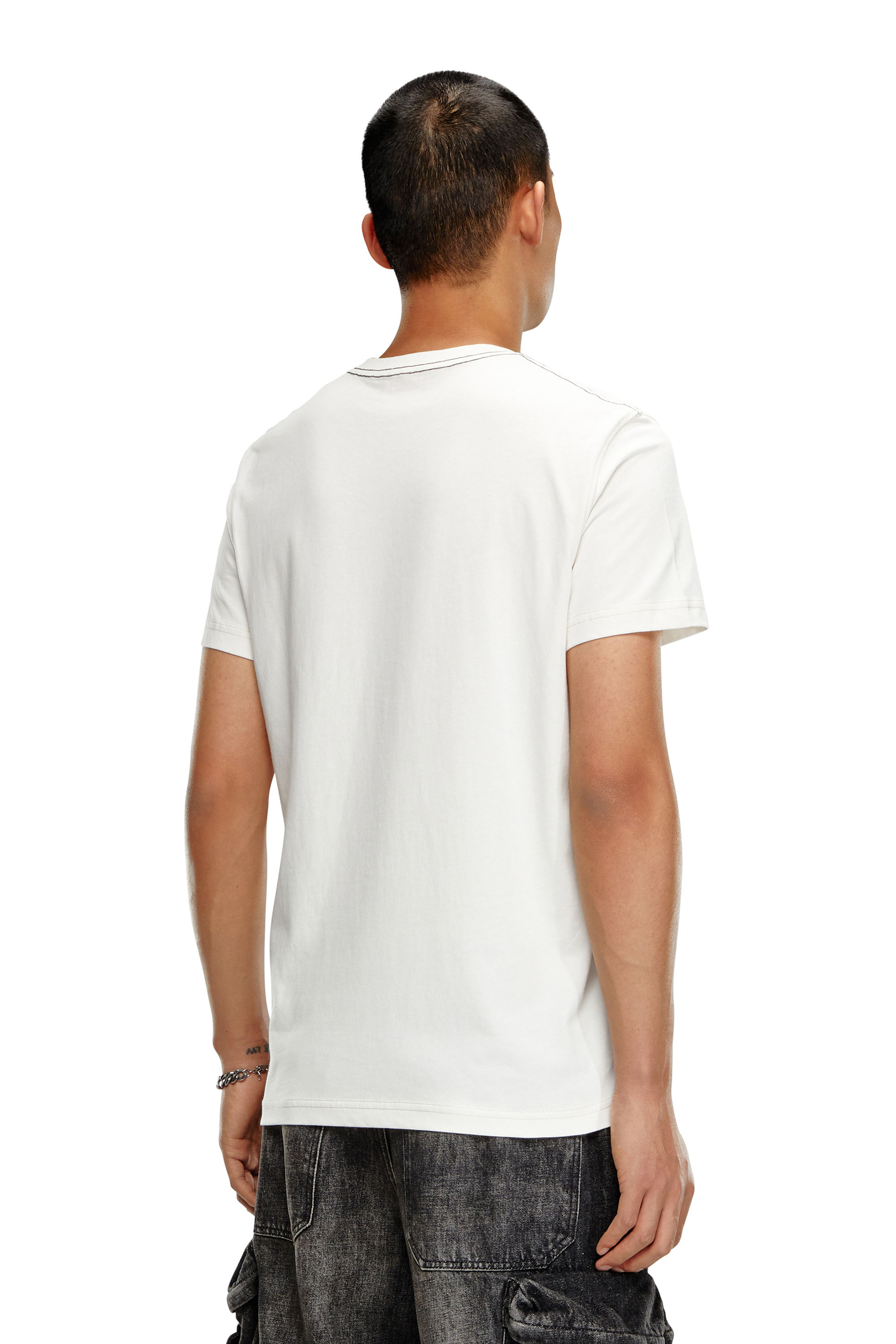 Diesel - T-DIEGOR-N1, Man's T-shirt with blurry For Successful Living print in White - 4