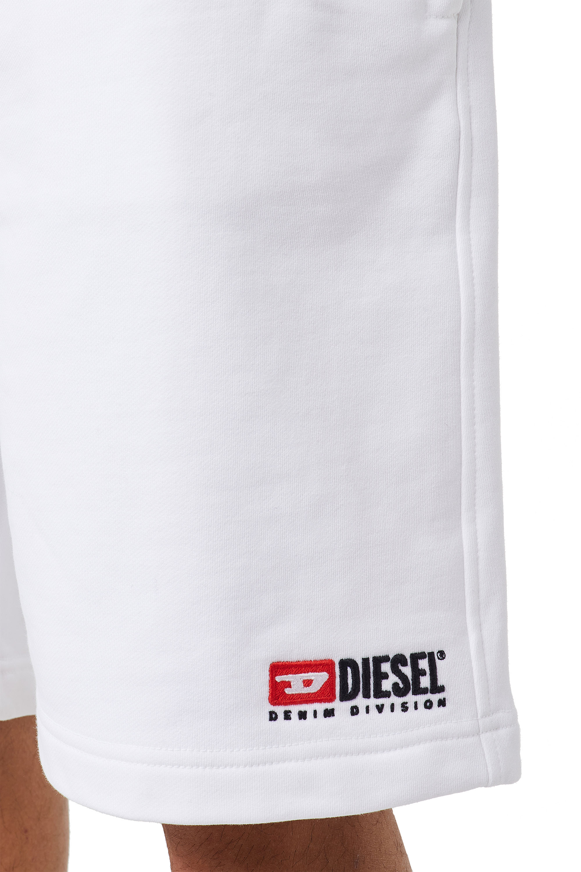 Diesel - P-CROWN-DIV, Man's Sweat shorts with logo embroidery in White - 6