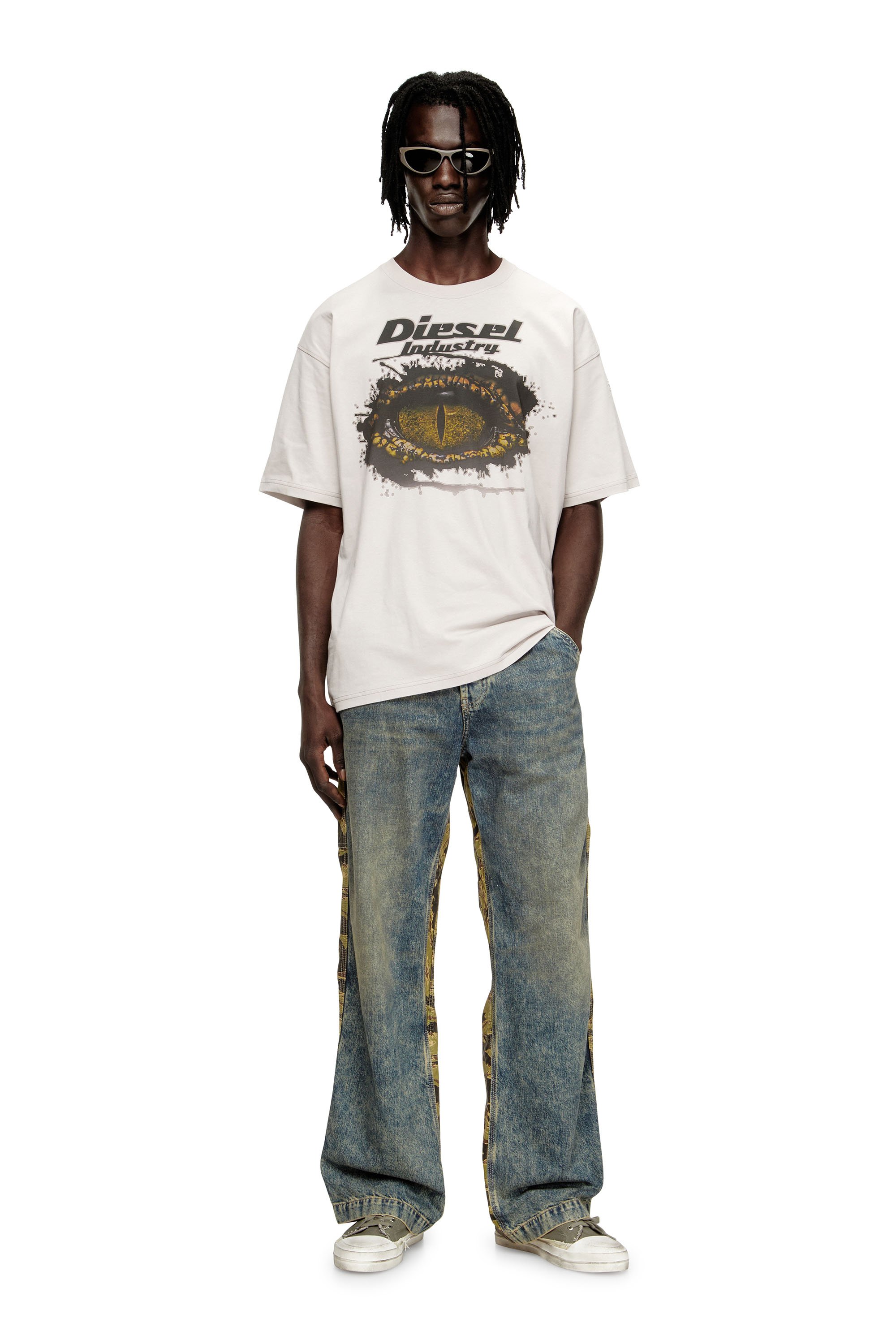 Diesel - T-BOXT-T25, T-shirt en coton avec impression numérique Homme in Gris - 1