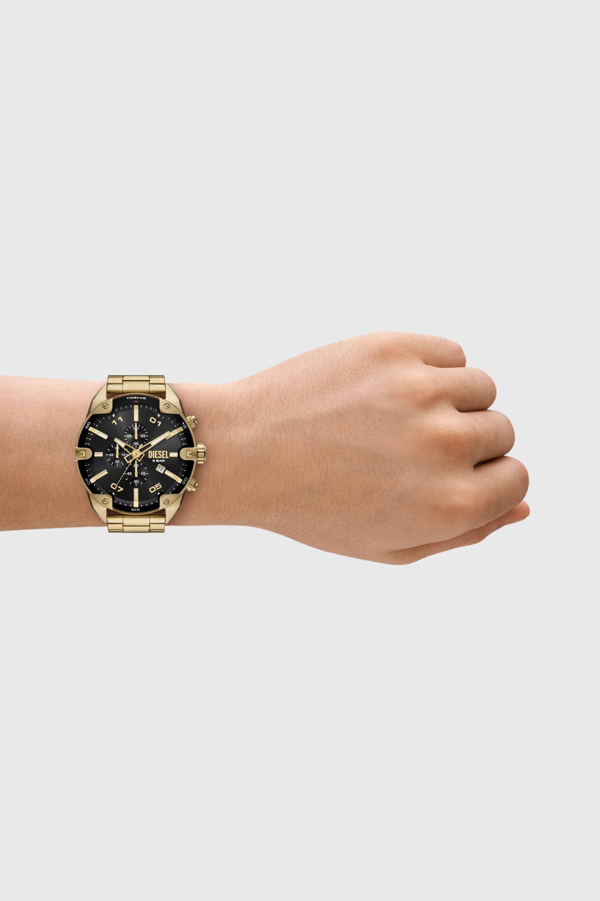 Diesel - DZ4678, Male's Spiked stainless steel watch in Gold - 4