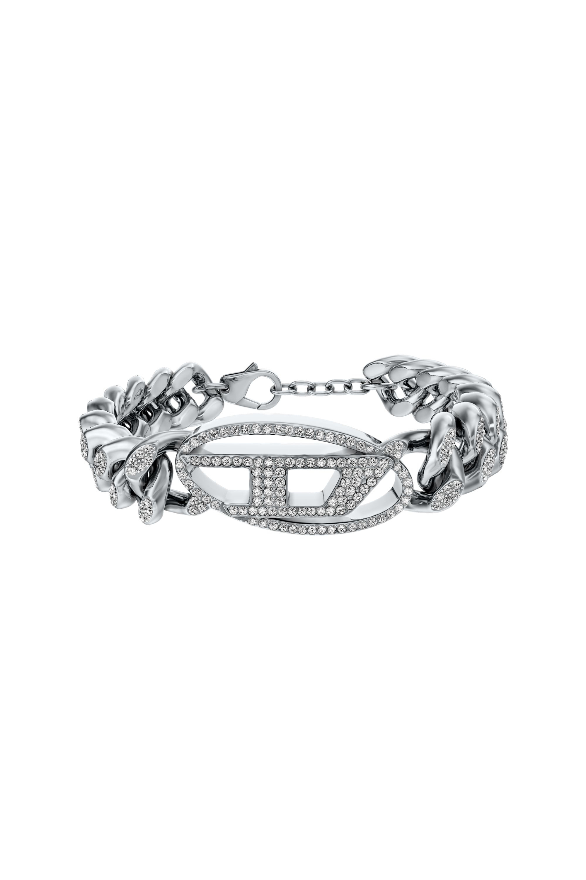 Diesel - DX1707040 JEWELLERY, Pulsera de cadena Oval D glitz de acero inoxidable Unisex in Plateado - 1