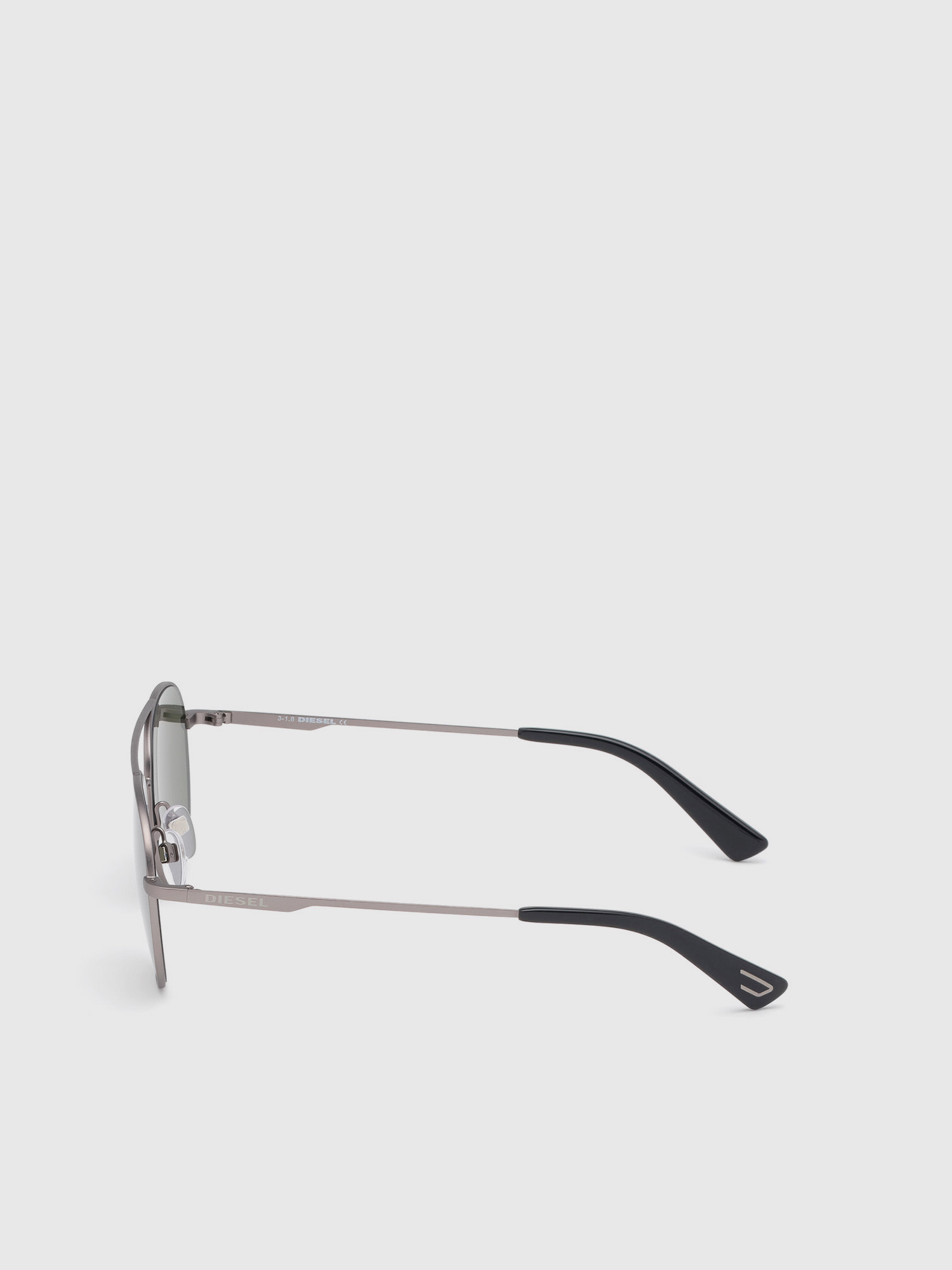 Diesel - DL0286, Unisex's Rounded sunglasses in metal in Dark Beige - 3