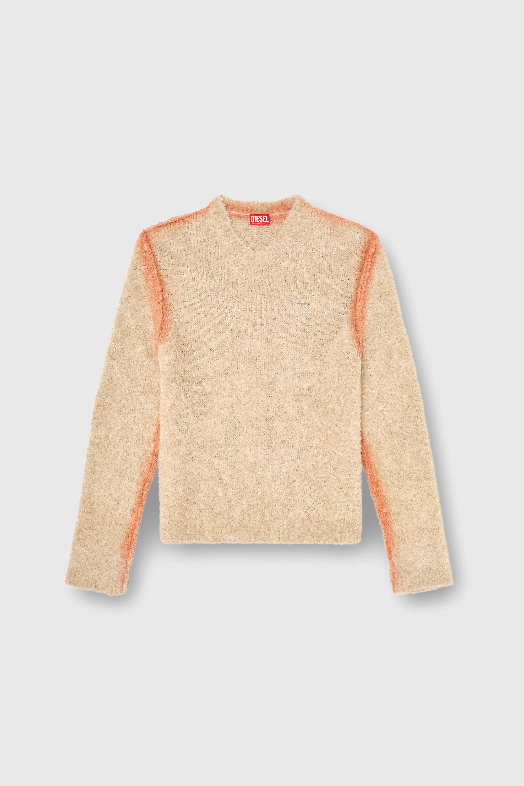 Diesel - K-RIMI, Jersey de mezcla de alpaca con costuras te&ntilde;idas efecto spray Hombre in Marr&oacute;n - 2
