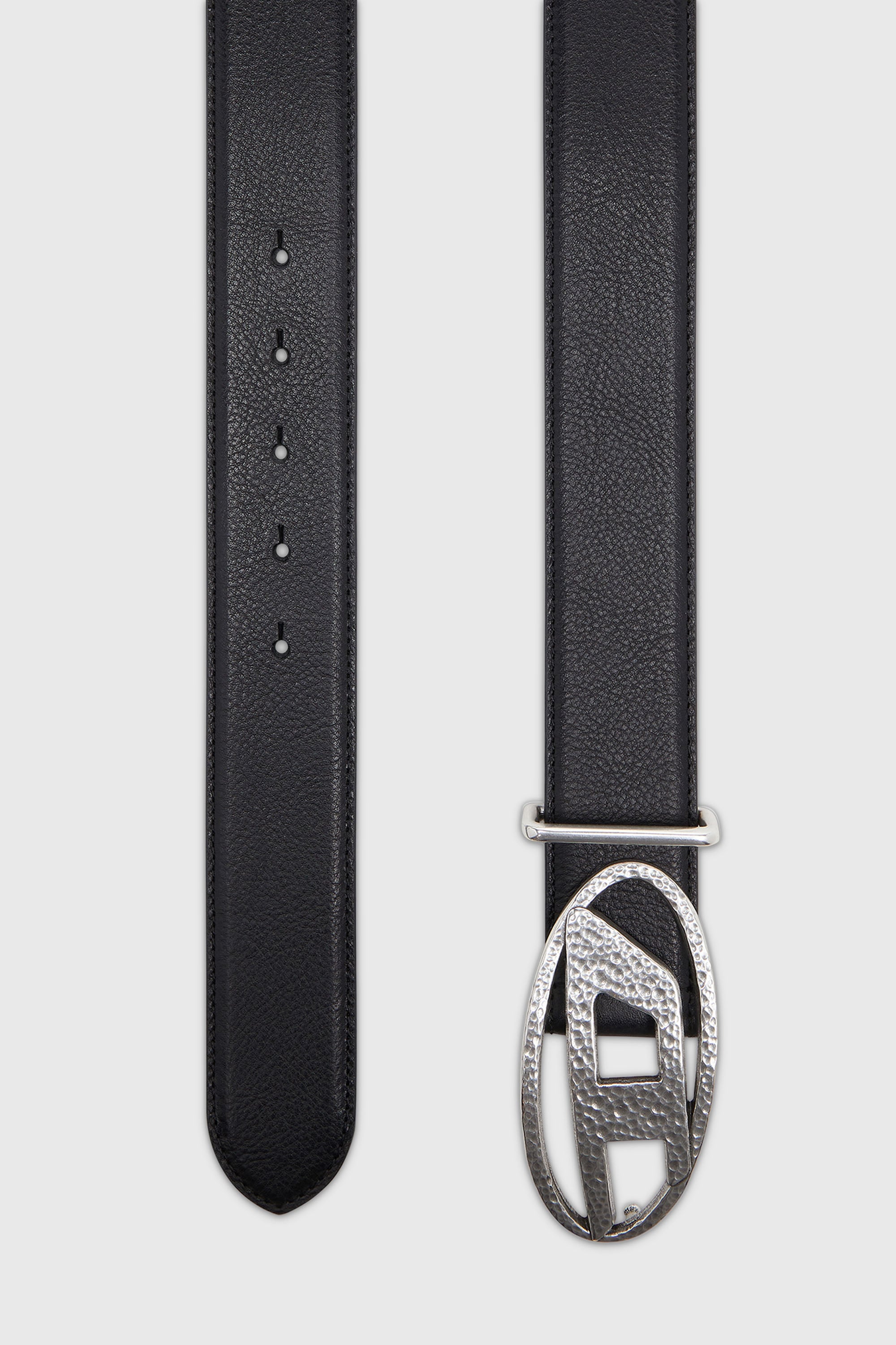 Diesel - B-1DR, 4 cm cintur&oacute;n de piel con hebilla Oval D martillada Unisex in Negro - 2