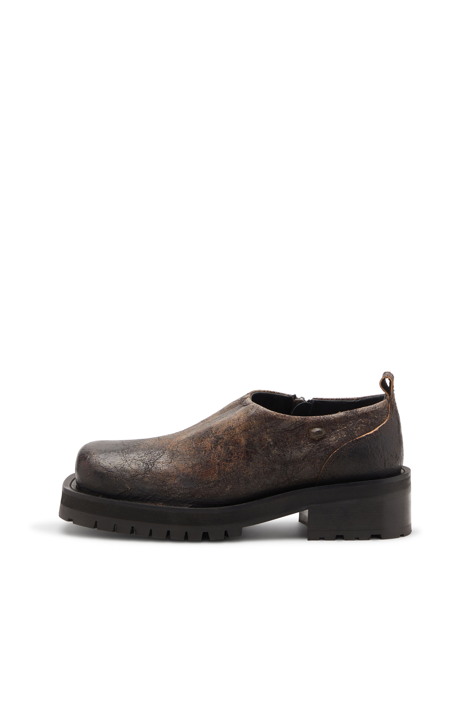 Diesel - D-TEXAN CLOG, Male's D-Texan-Zipped shoes in distressed crackled suede in Brown - 2