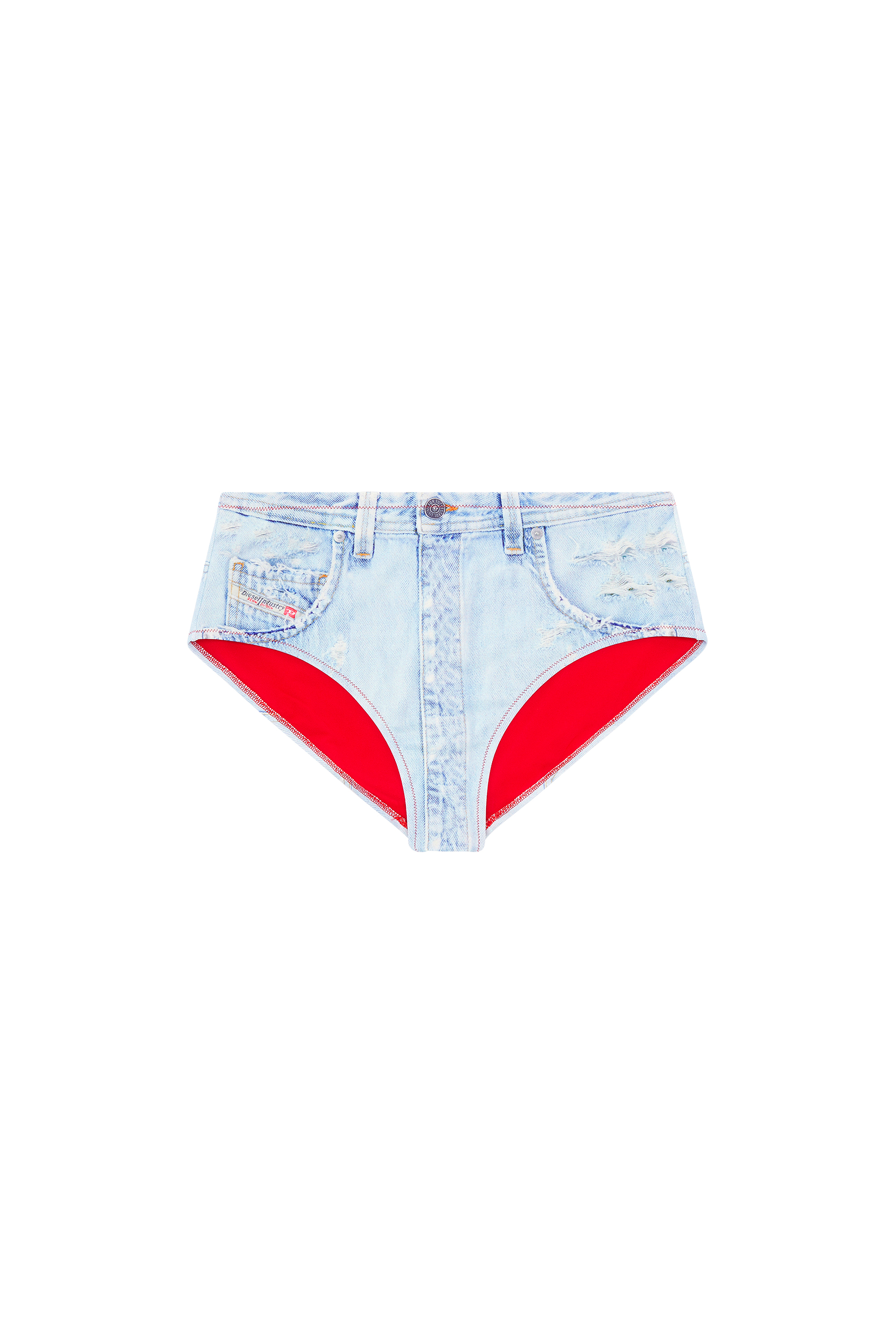 Diesel - BFPN-BICHYS, Braguitas de bikini con trampantojo de denim Mujer in Azul marino - 4