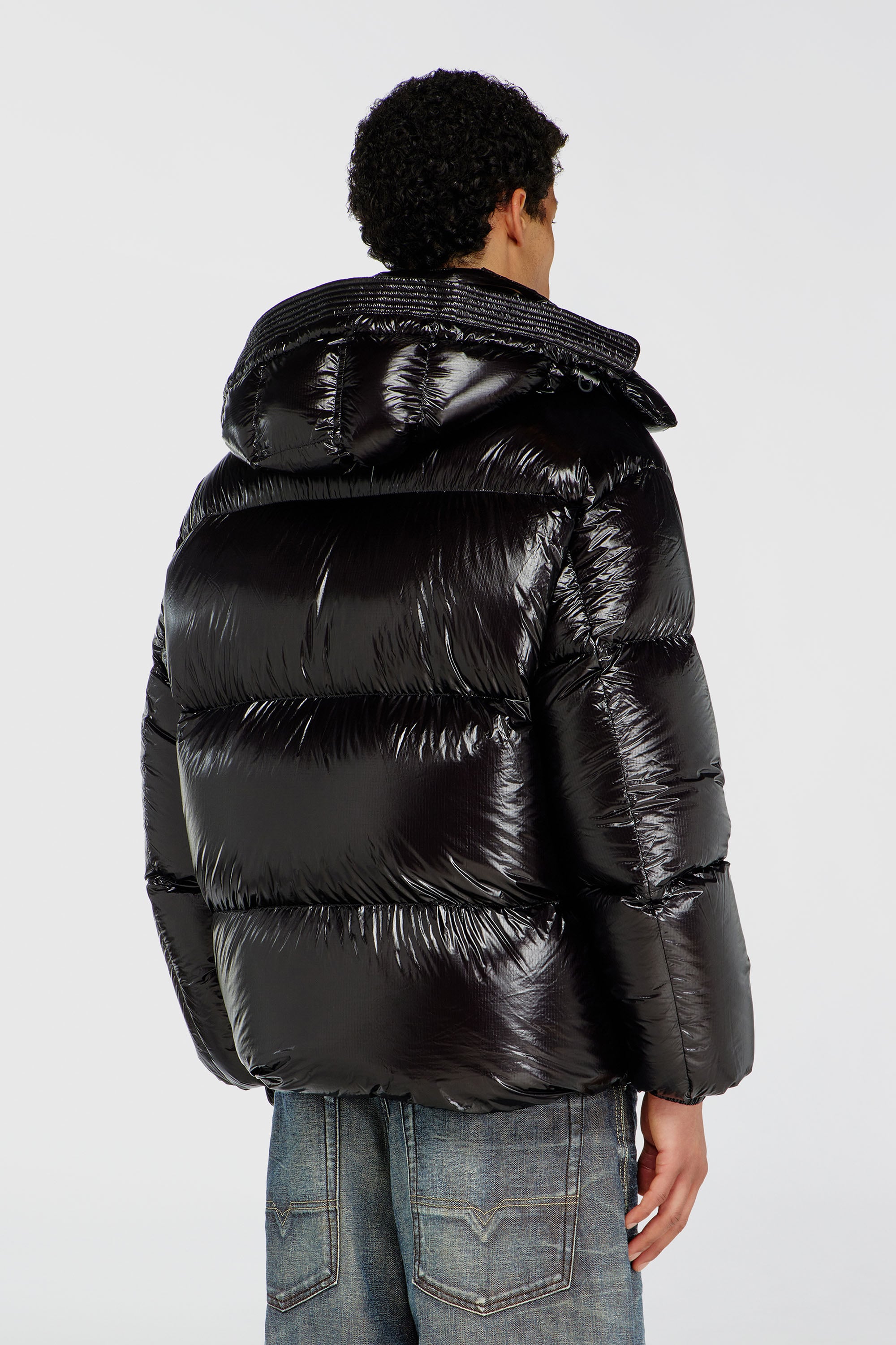 Diesel - W-ROLFYS-WRD-BKCP, Man's Down puffer jacket with detachable hood in Black - 5