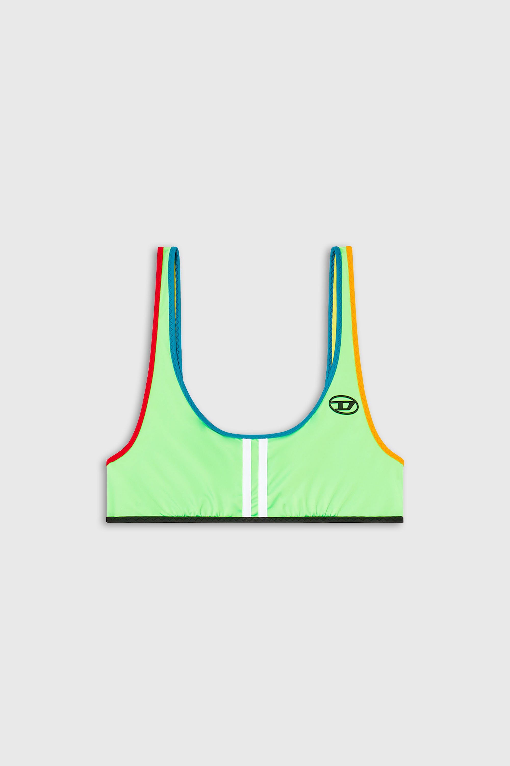Diesel - JADA-D-POP, Haut de bikini en nylon &agrave; rayures sportives Femme in Polychrome - 4