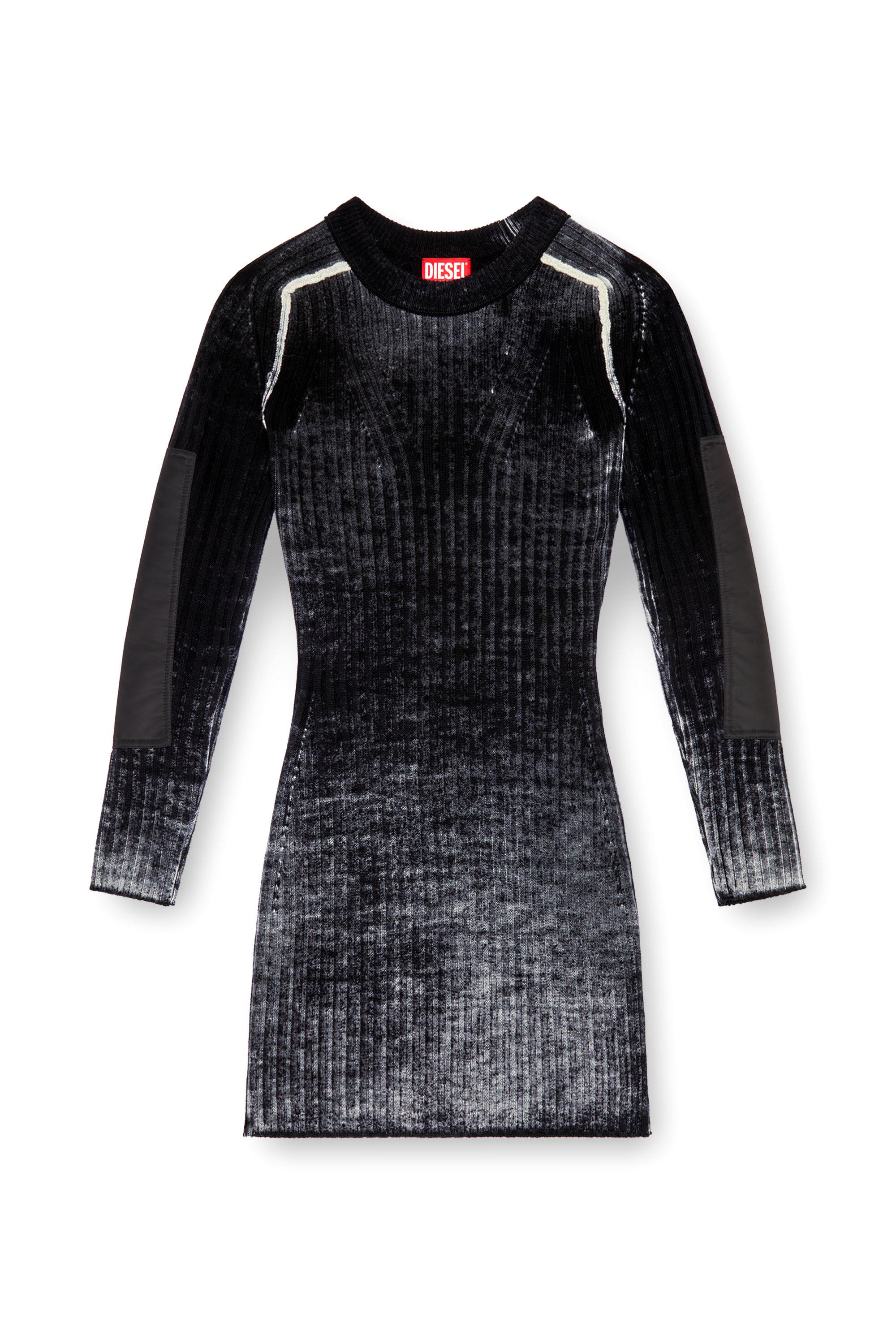 Diesel - M-ARTISTA, Robe courte en maille de laine traitée Femme in Noir - 3