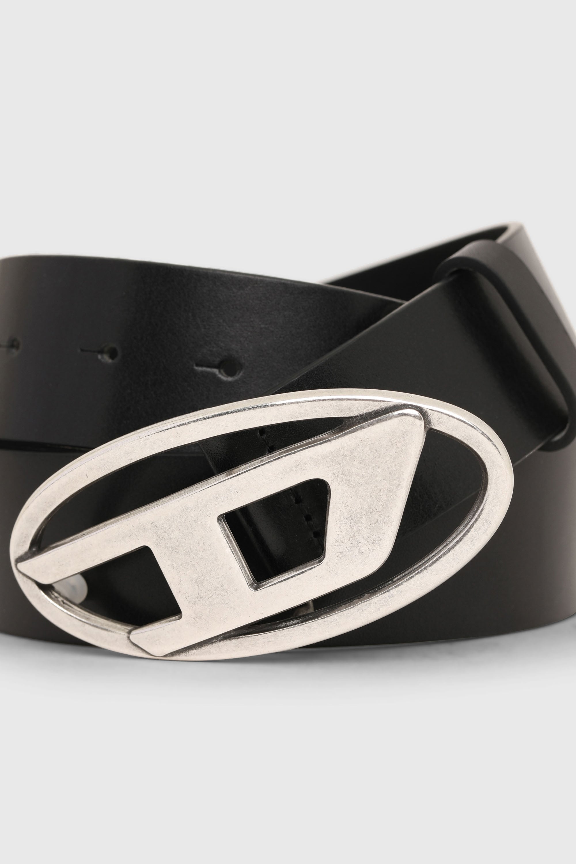 Men's Designer Leather Belt with D Logo | Diesel® US